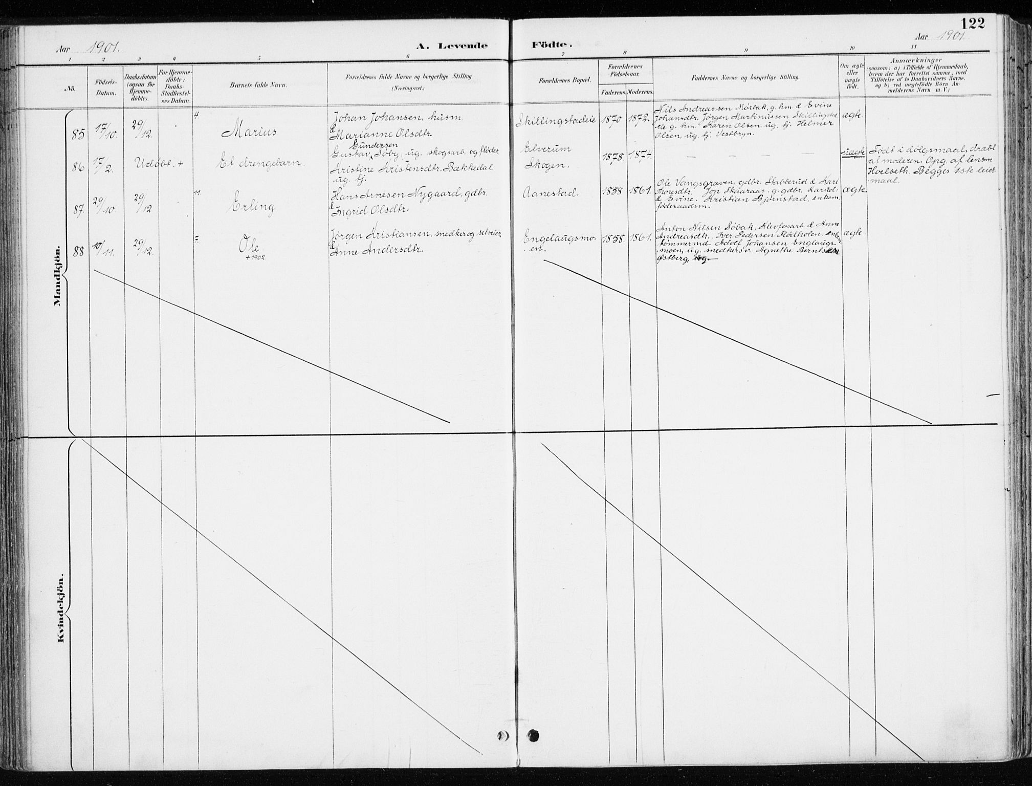 Løten prestekontor, AV/SAH-PREST-022/K/Ka/L0010: Parish register (official) no. 10, 1892-1907, p. 122