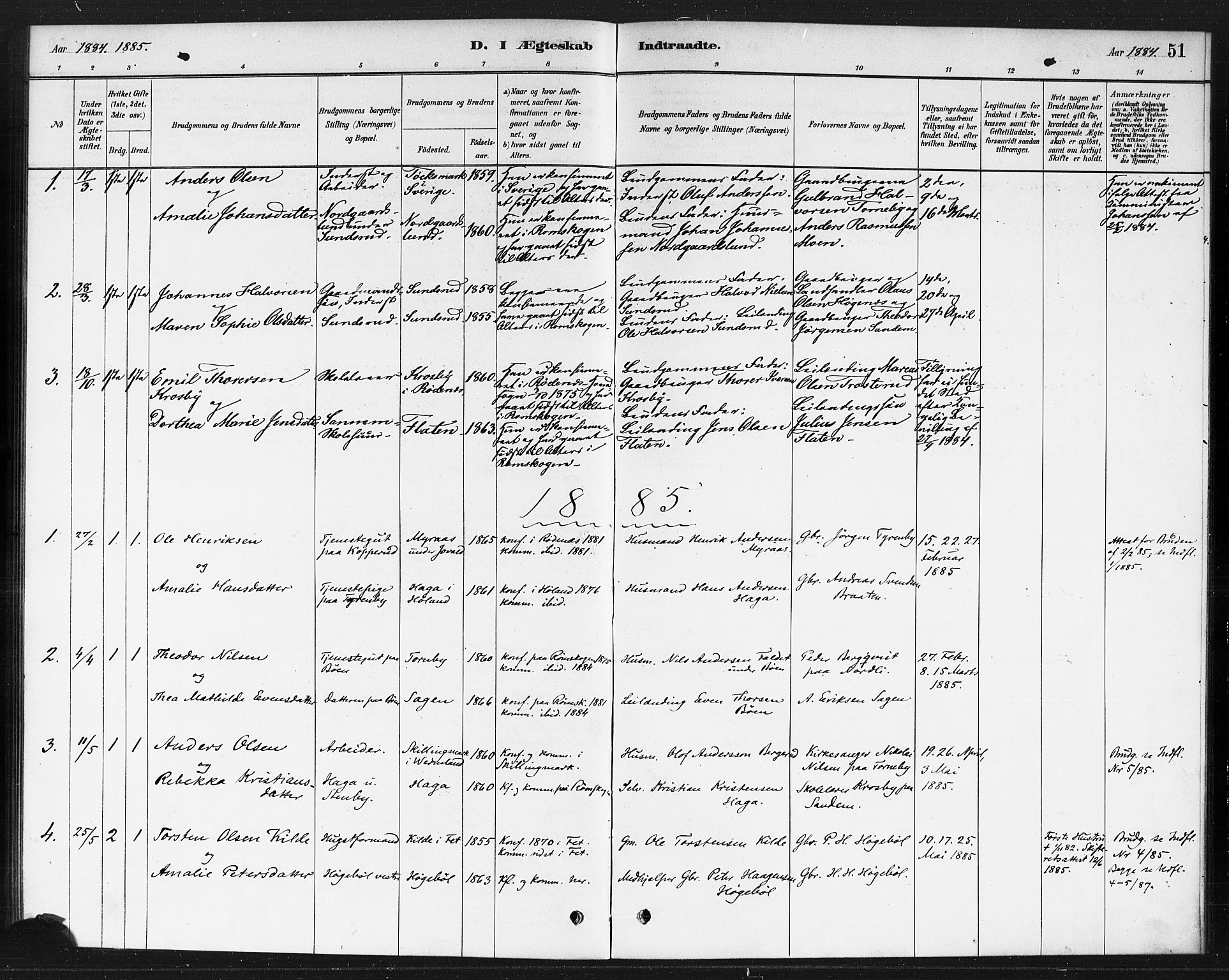 Rødenes prestekontor Kirkebøker, AV/SAO-A-2005/F/Fb/L0001: Parish register (official) no. II 1, 1880-1889, p. 51