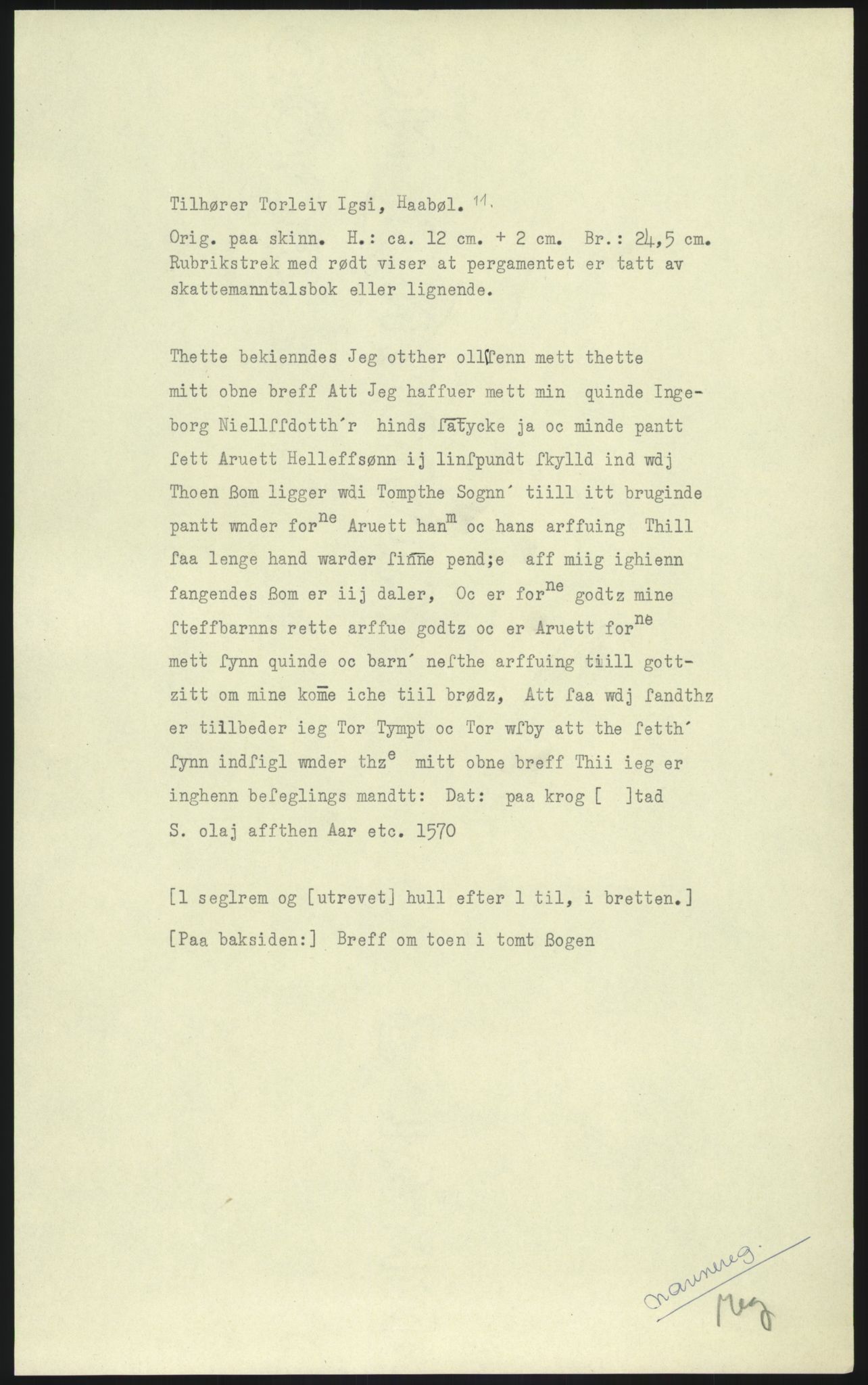 Samlinger til kildeutgivelse, Diplomavskriftsamlingen, AV/RA-EA-4053/H/Ha, p. 15