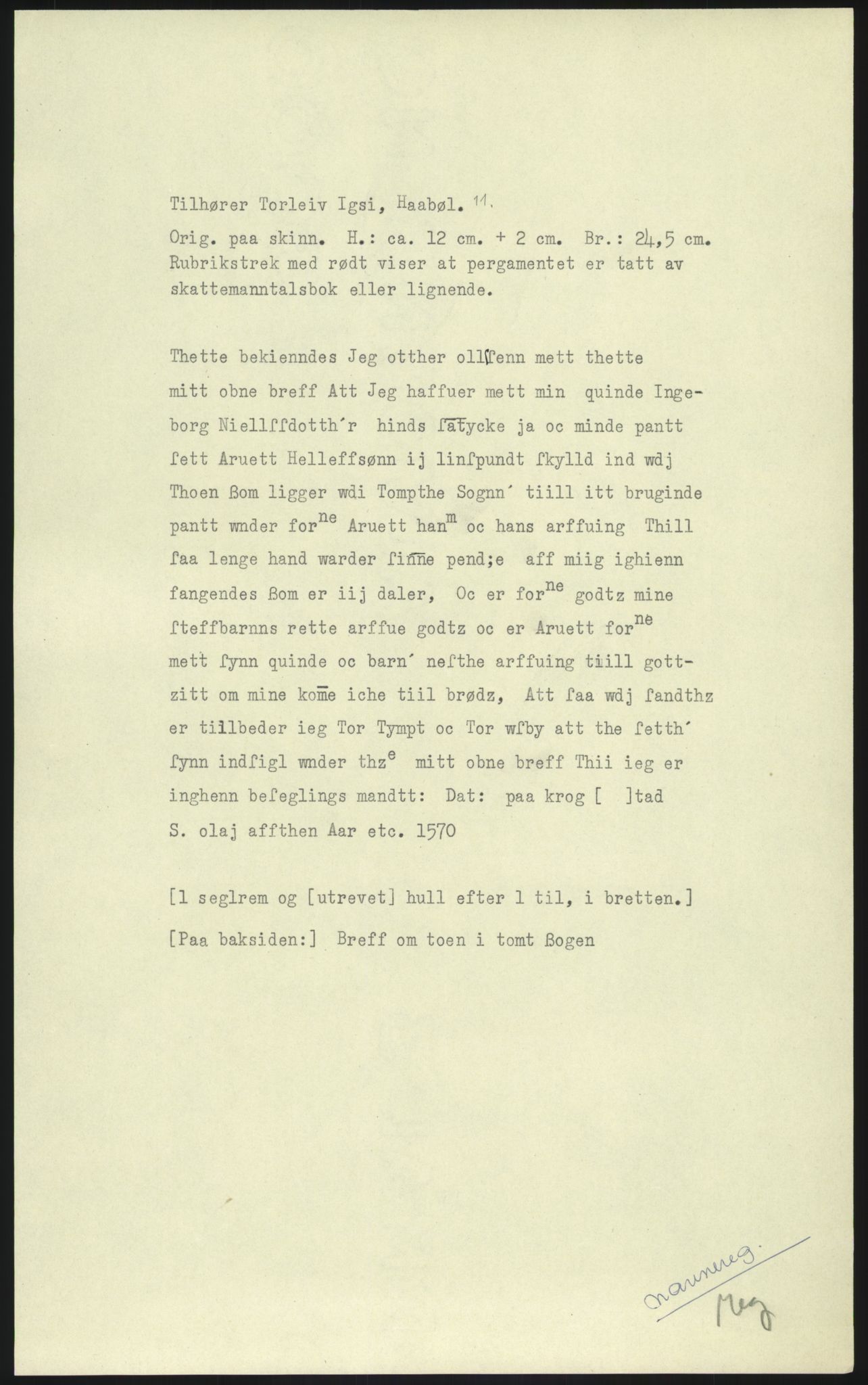 Samlinger til kildeutgivelse, Diplomavskriftsamlingen, RA/EA-4053/H/Ha, p. 15