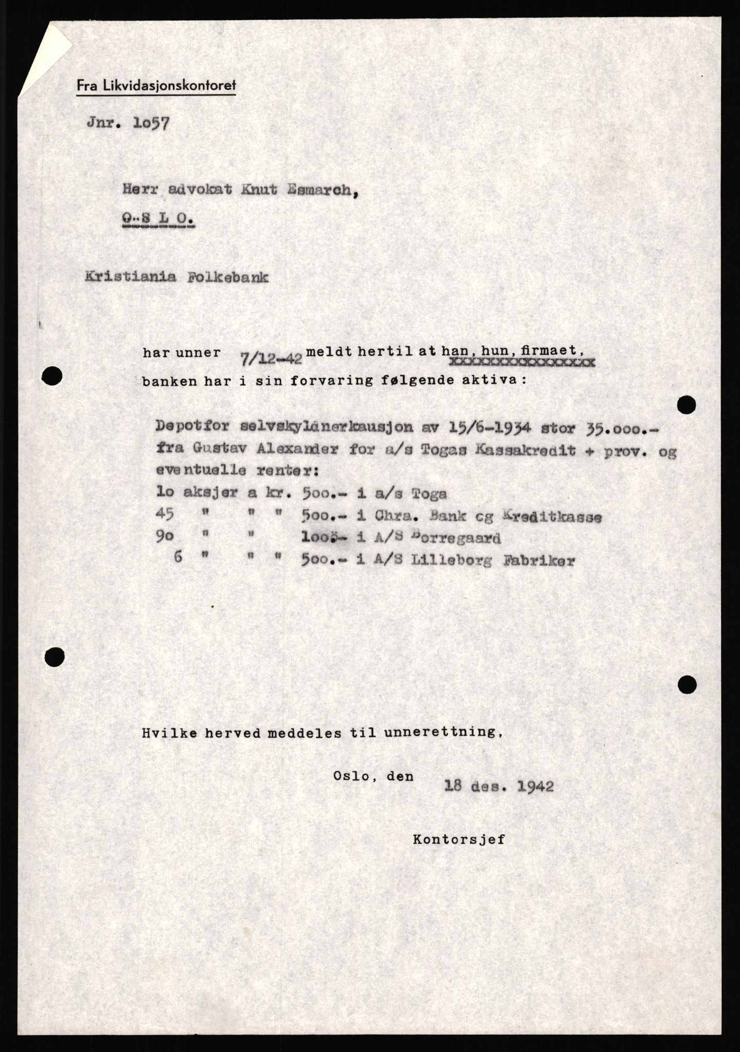 Justisdepartementet, Tilbakeføringskontoret for inndratte formuer, AV/RA-S-1564/H/Hc/Hcc/L0917: --, 1945-1947, p. 261