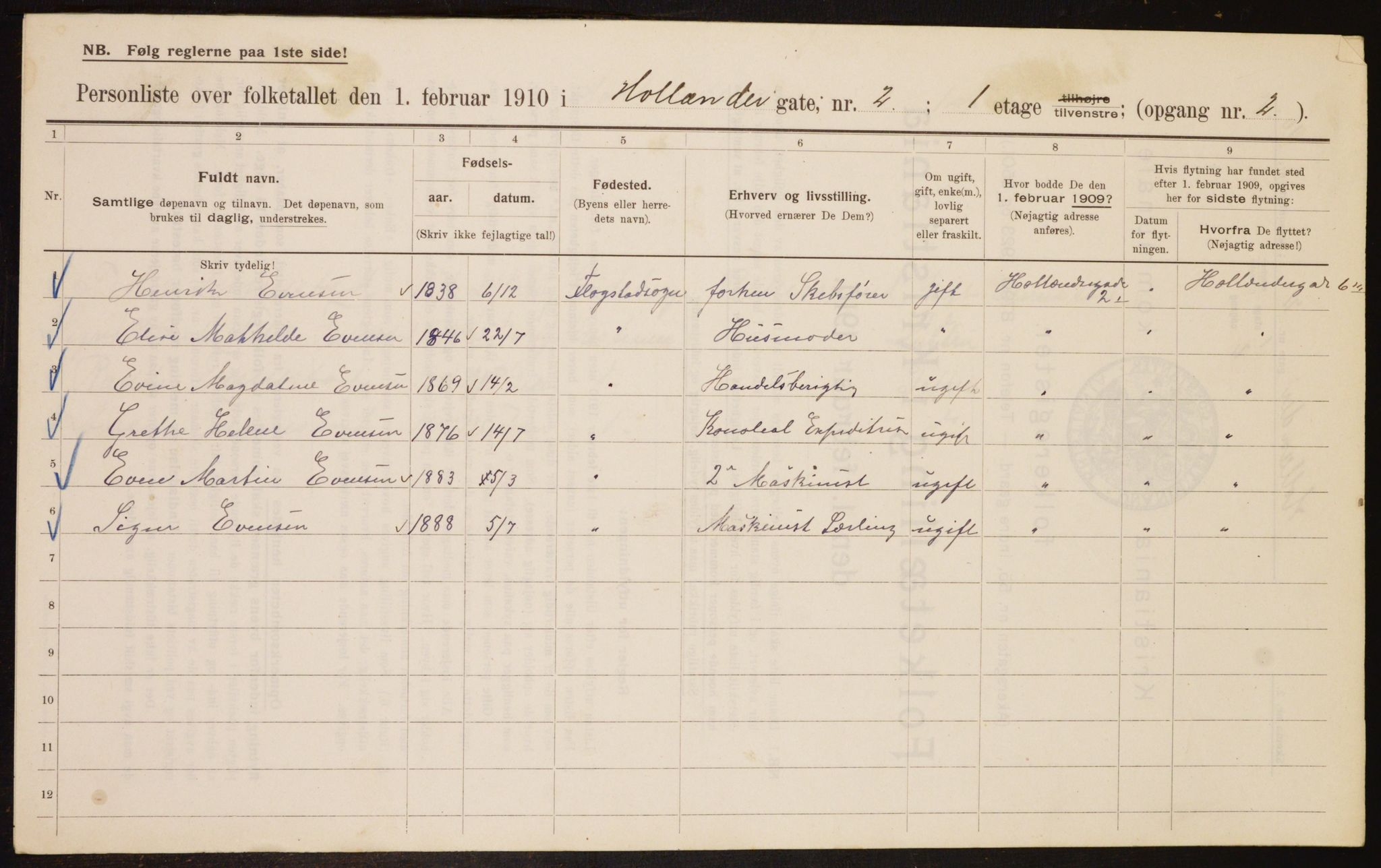 OBA, Municipal Census 1910 for Kristiania, 1910, p. 39871