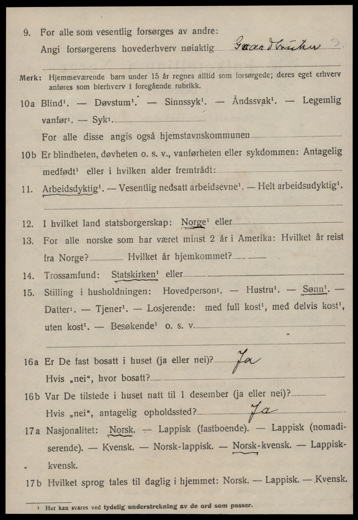 SAT, 1920 census for Strinda, 1920, p. 14149