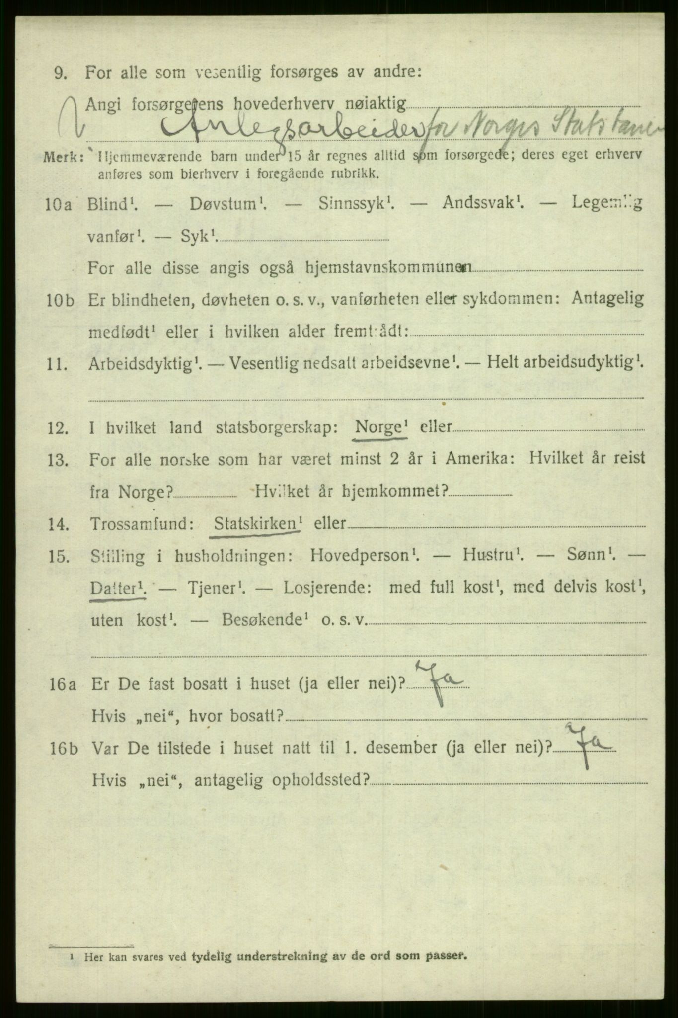 SAB, 1920 census for Evanger, 1920, p. 4242