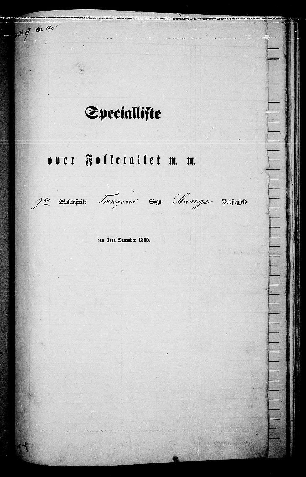 RA, 1865 census for Stange, 1865, p. 195