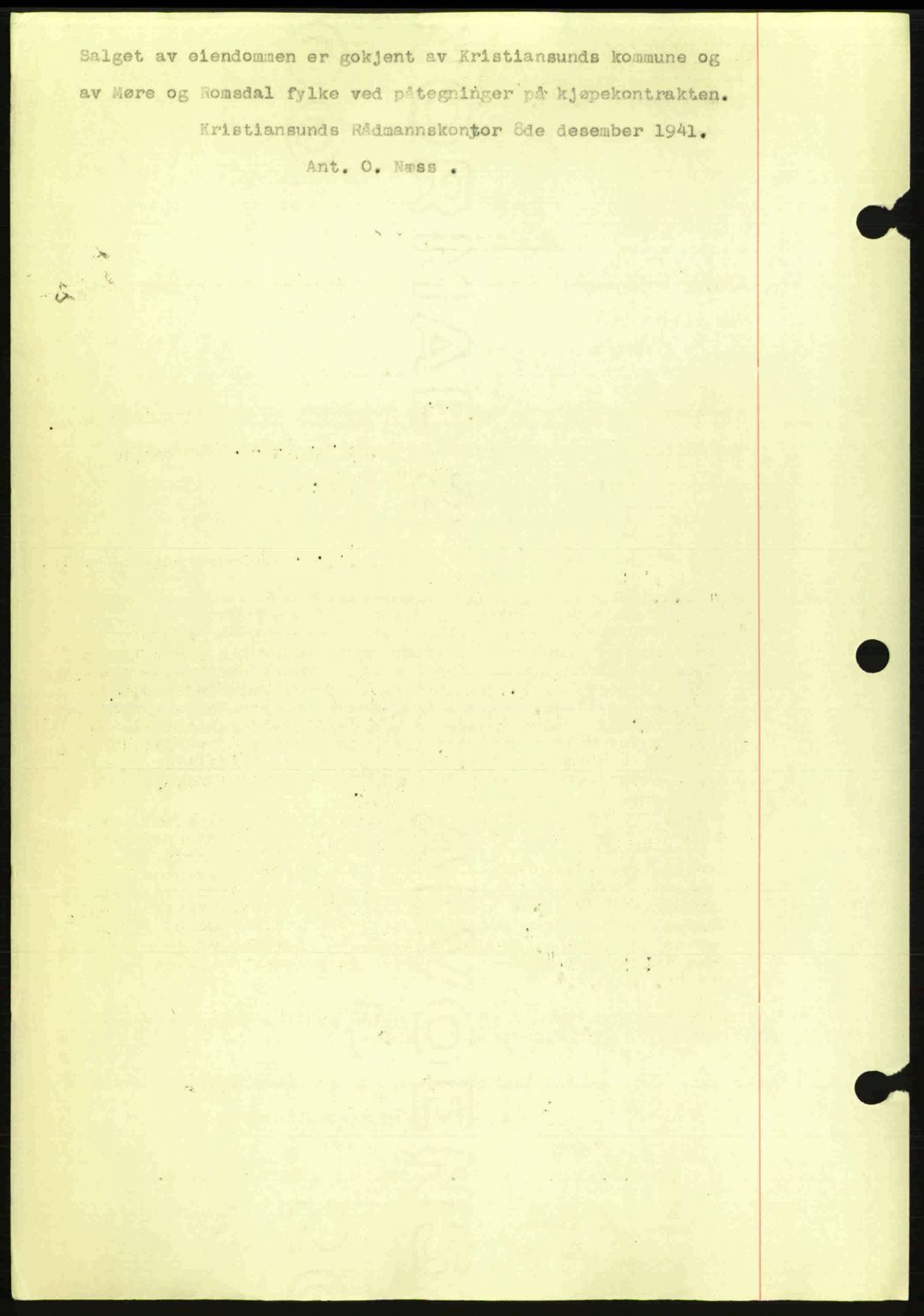 Kristiansund byfogd, AV/SAT-A-4587/A/27: Mortgage book no. 34, 1941-1945, Diary no: : 8/1942