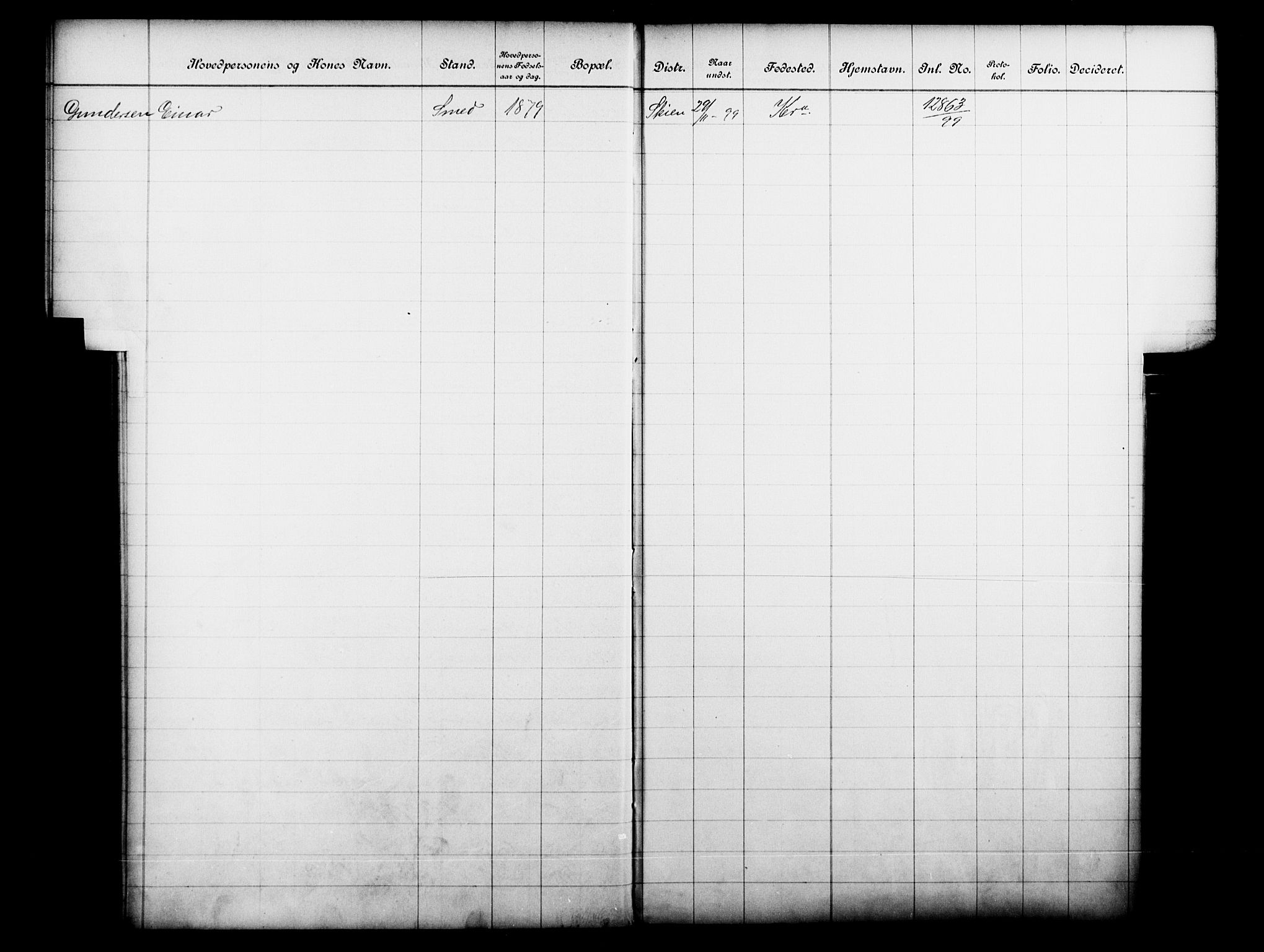 Fattigvesenet, OBA/A-20045/Fb/L0019: Hjemstavnsregister, 1899, p. 59