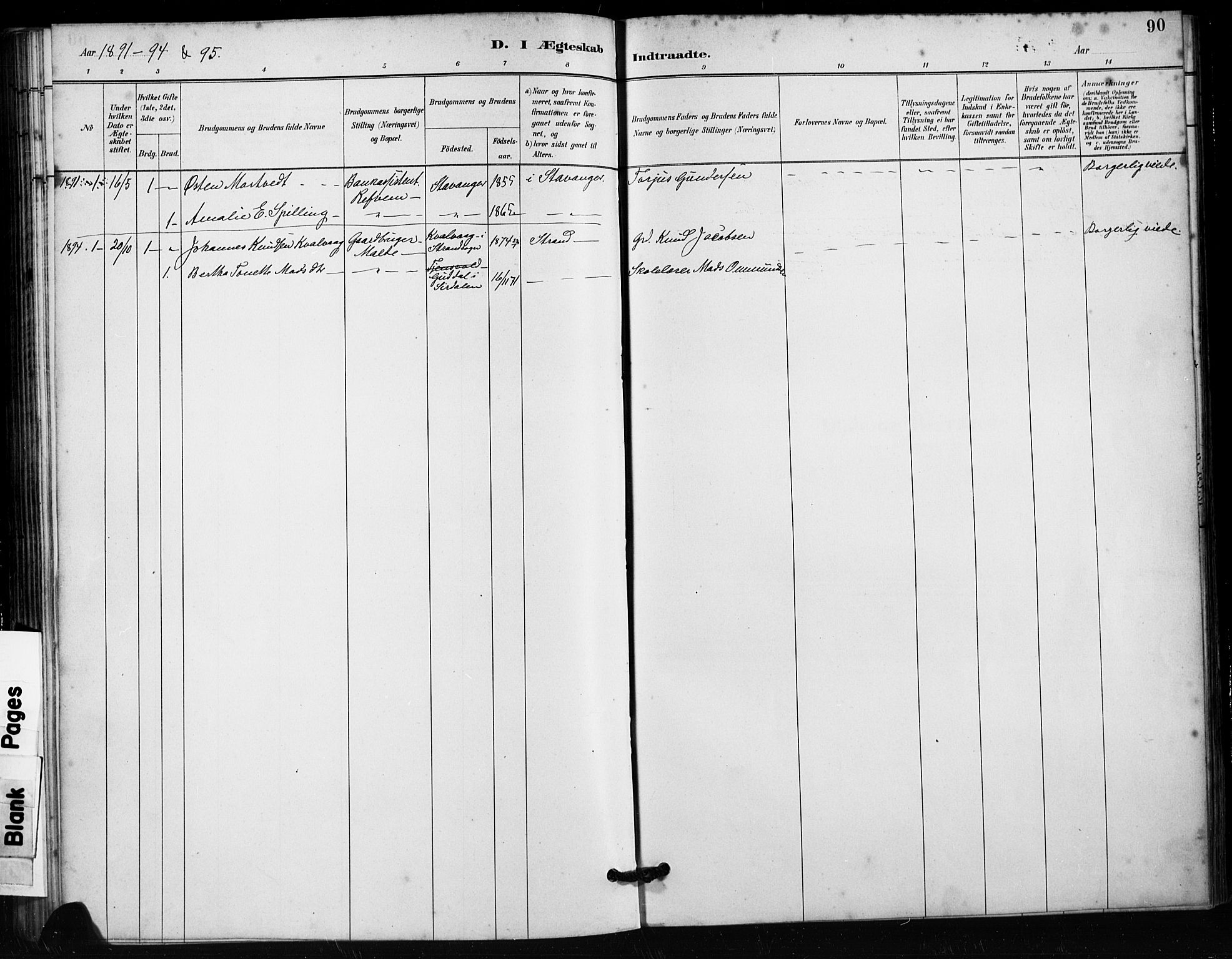 Håland sokneprestkontor, SAST/A-101802/001/30BA/L0011: Parish register (official) no. A 10, 1883-1900, p. 90