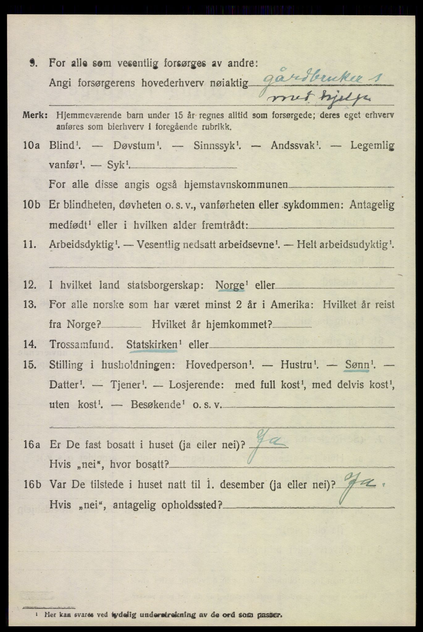 SAH, 1920 census for Elverum, 1920, p. 21445