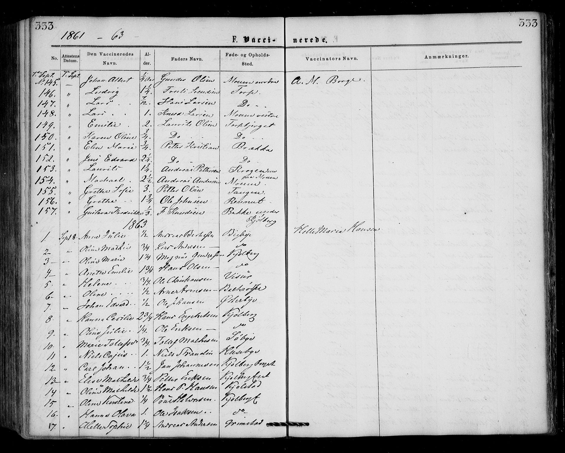 Borge prestekontor Kirkebøker, SAO/A-10903/F/Fa/L0006: Parish register (official) no. I 6, 1861-1874, p. 333
