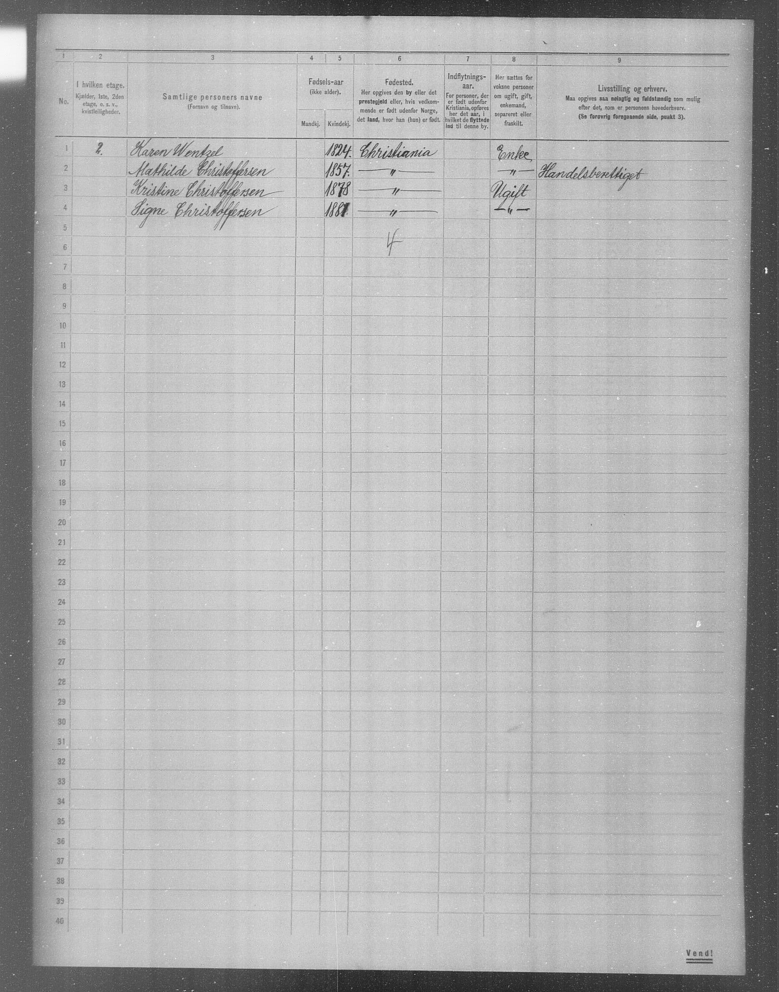 OBA, Municipal Census 1904 for Kristiania, 1904, p. 13211