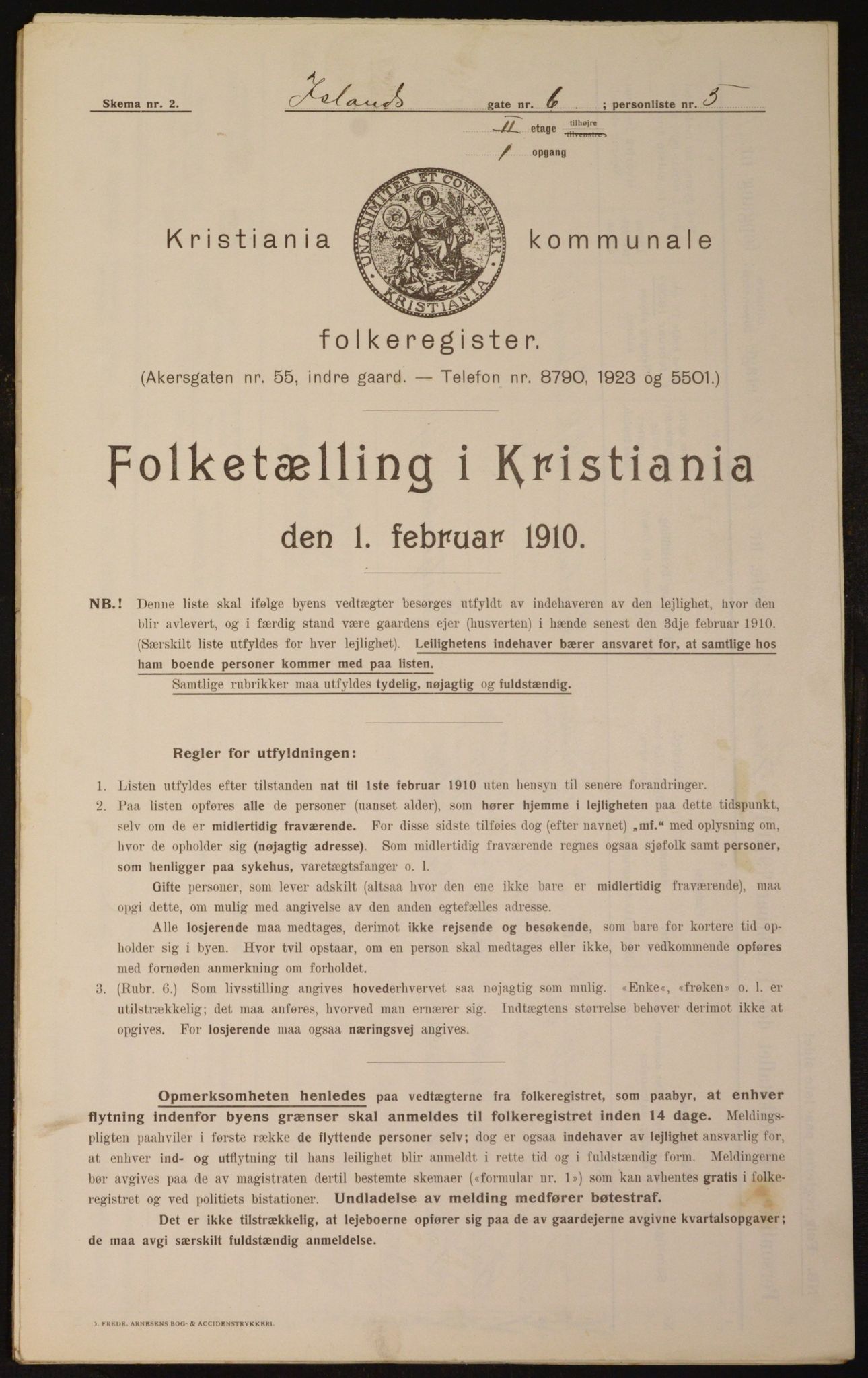 OBA, Municipal Census 1910 for Kristiania, 1910, p. 43421