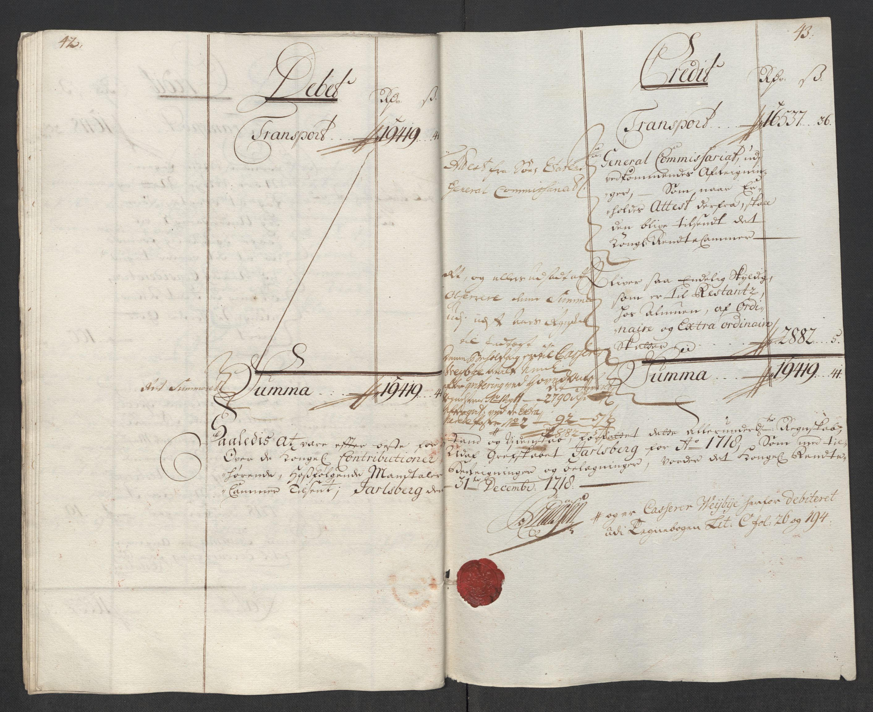 Rentekammeret inntil 1814, Reviderte regnskaper, Fogderegnskap, AV/RA-EA-4092/R32/L1882: Fogderegnskap Jarlsberg grevskap, 1718, p. 24
