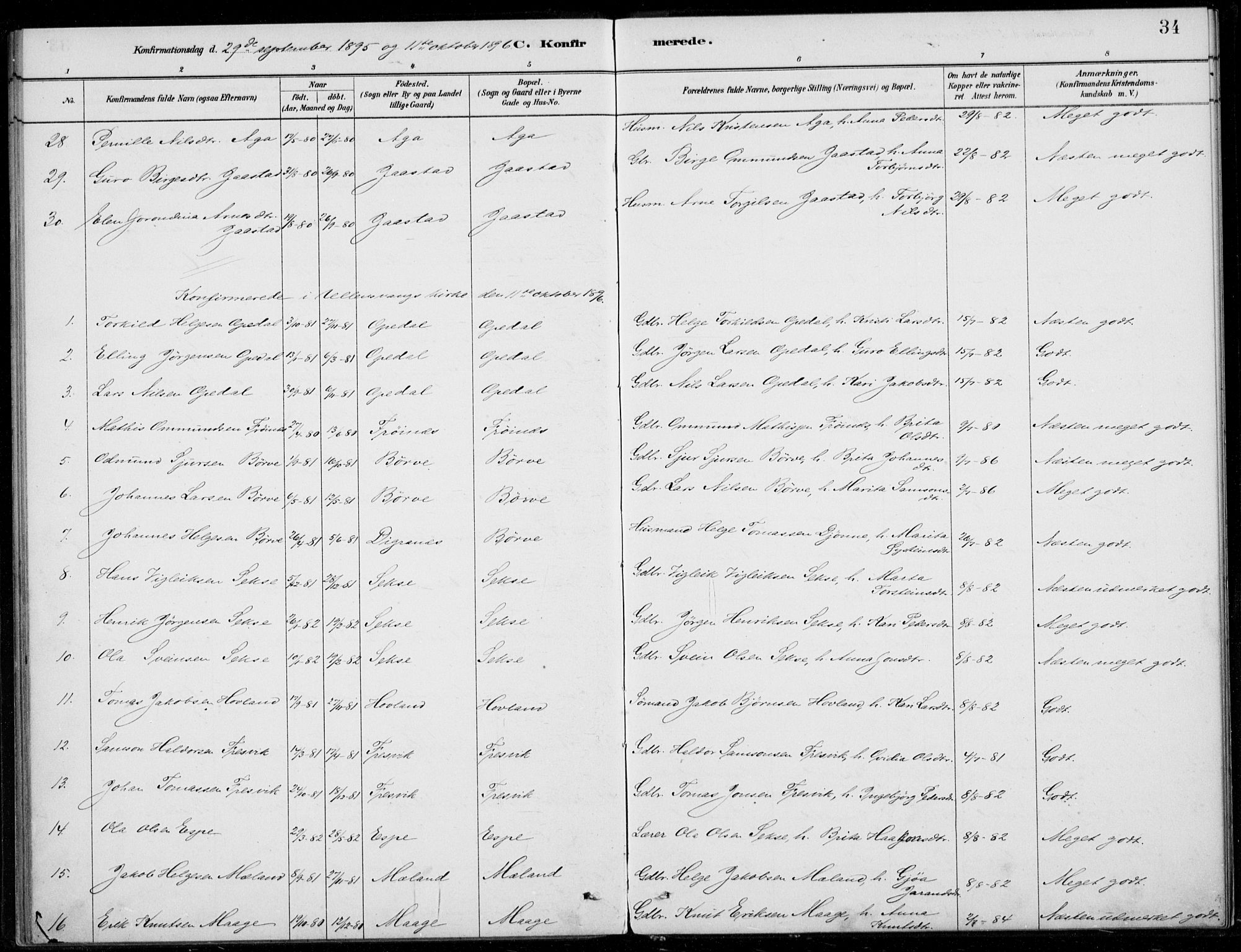 Ullensvang sokneprestembete, SAB/A-78701/H/Haa: Parish register (official) no. B  2, 1880-1910, p. 34