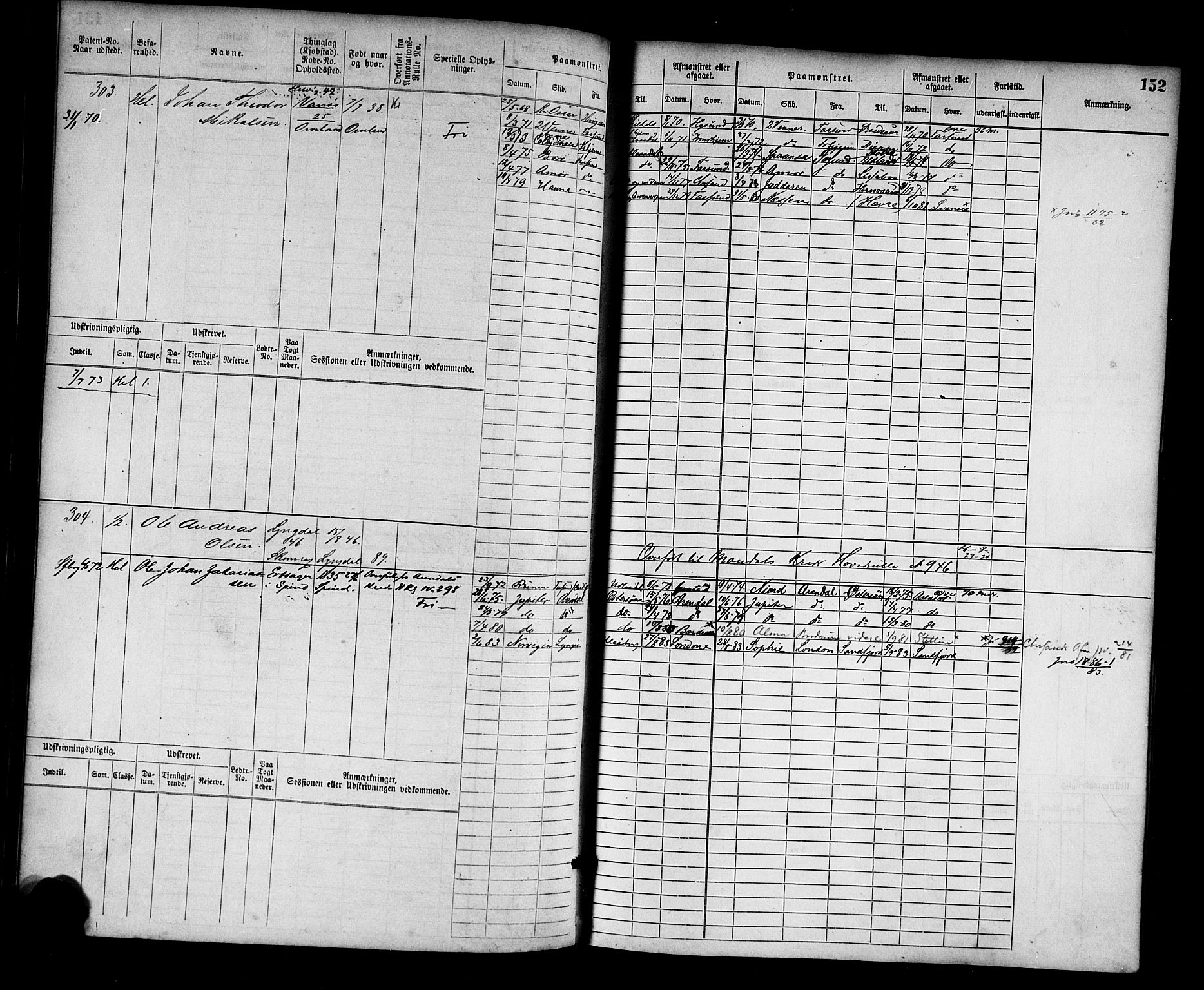 Farsund mønstringskrets, AV/SAK-2031-0017/F/Fb/L0001: Hovedrulle nr 1-758, M-4, 1868-1900, p. 164