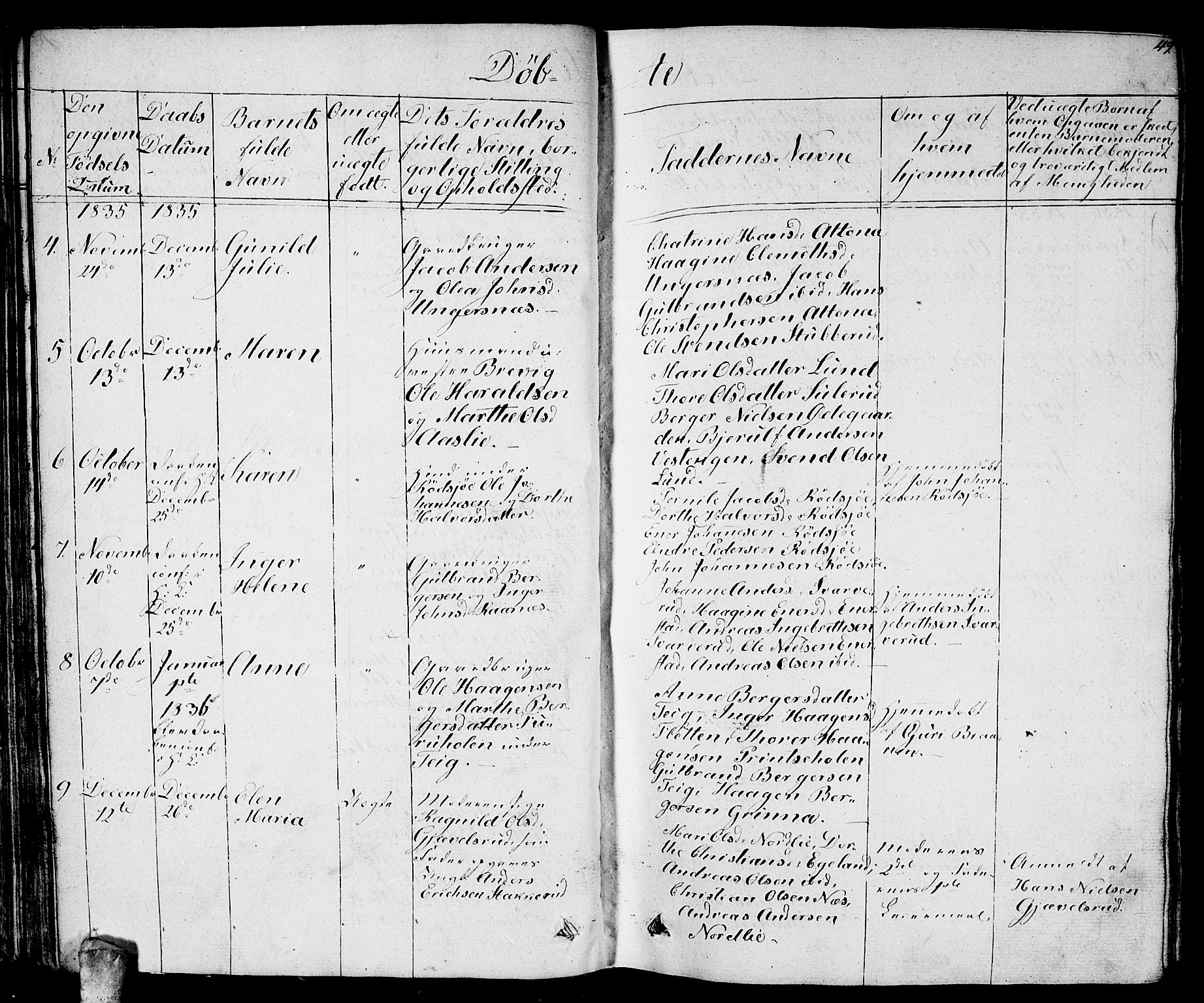 Enebakk prestekontor Kirkebøker, SAO/A-10171c/G/Ga/L0003: Parish register (copy) no. I 3, 1833-1849, p. 49