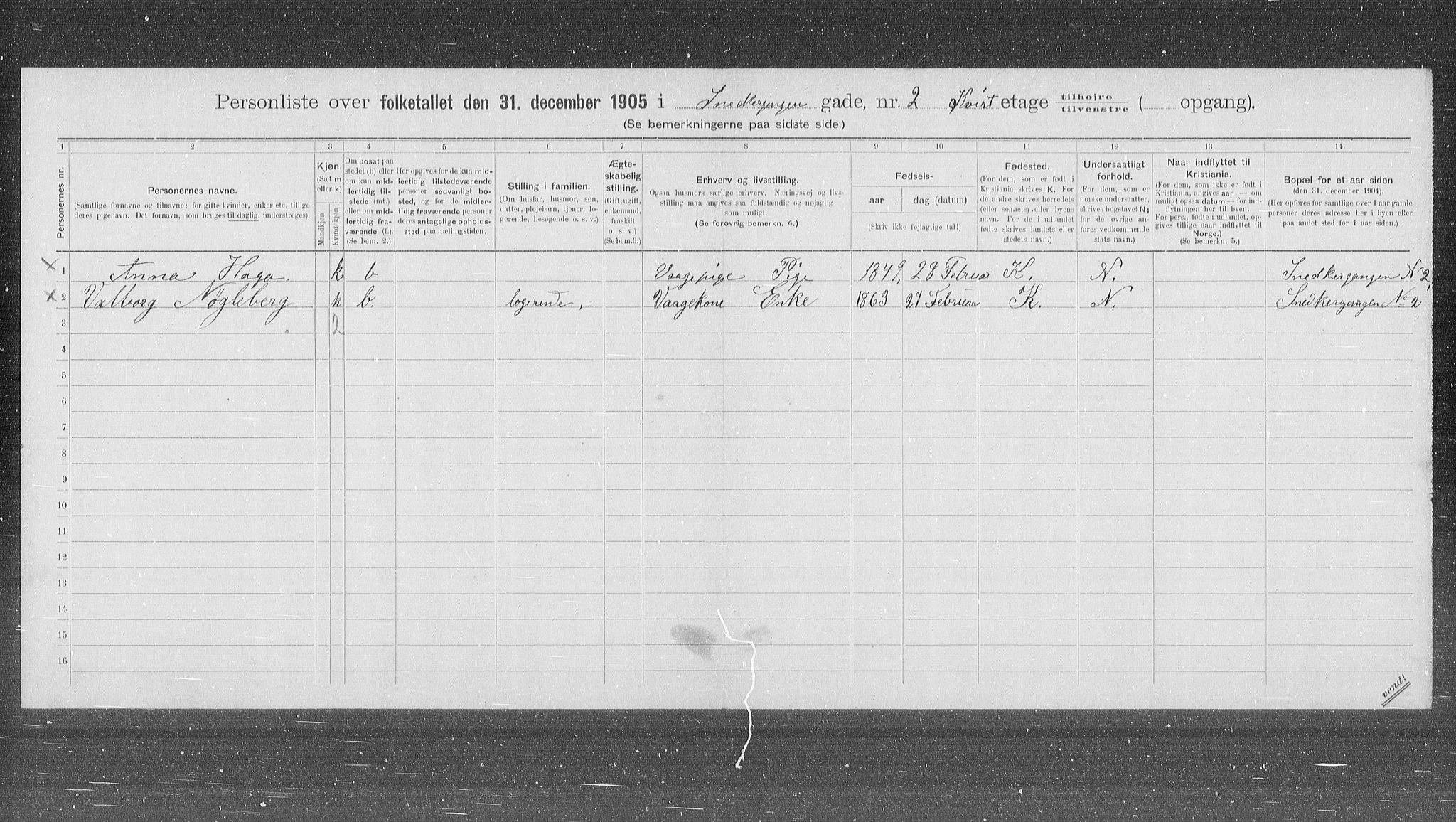 OBA, Municipal Census 1905 for Kristiania, 1905, p. 50824