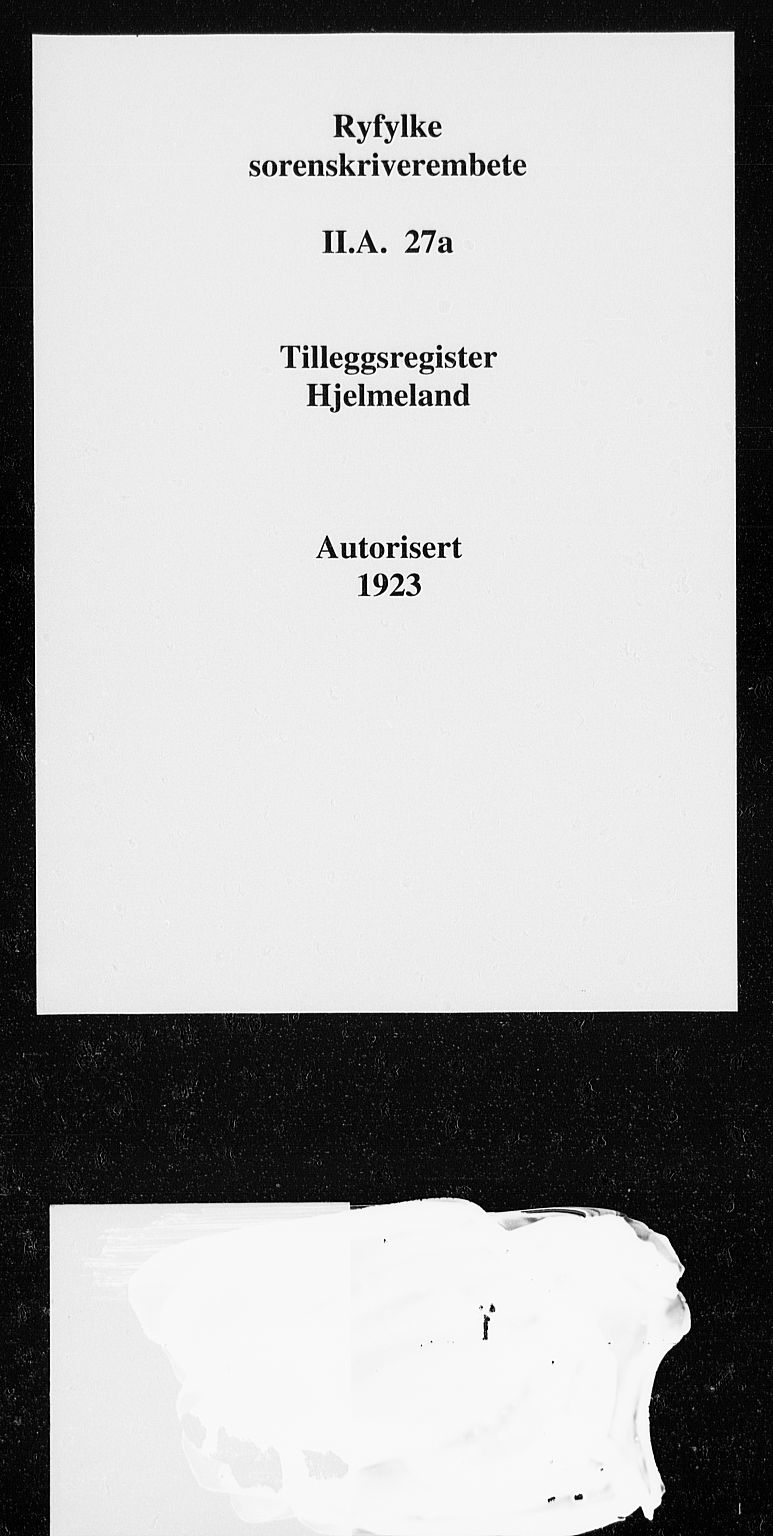Ryfylke tingrett, SAST/A-100055/001/II/IIA/L0027a: Mortgage register no. II A 27A, 1923