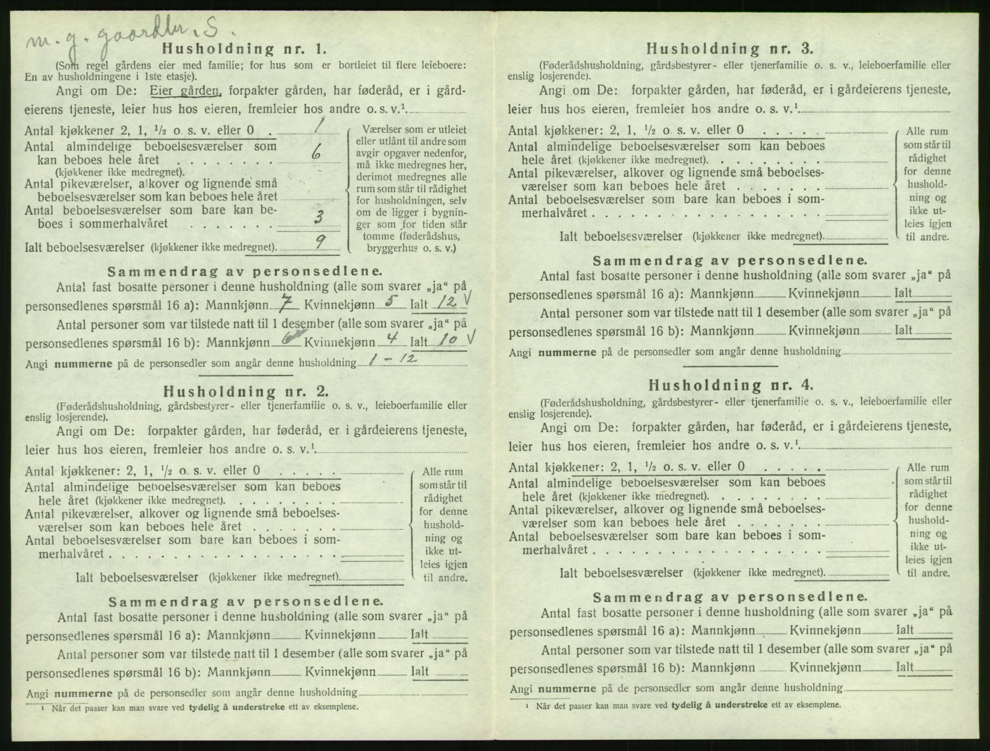 SAT, 1920 census for Skodje, 1920, p. 154