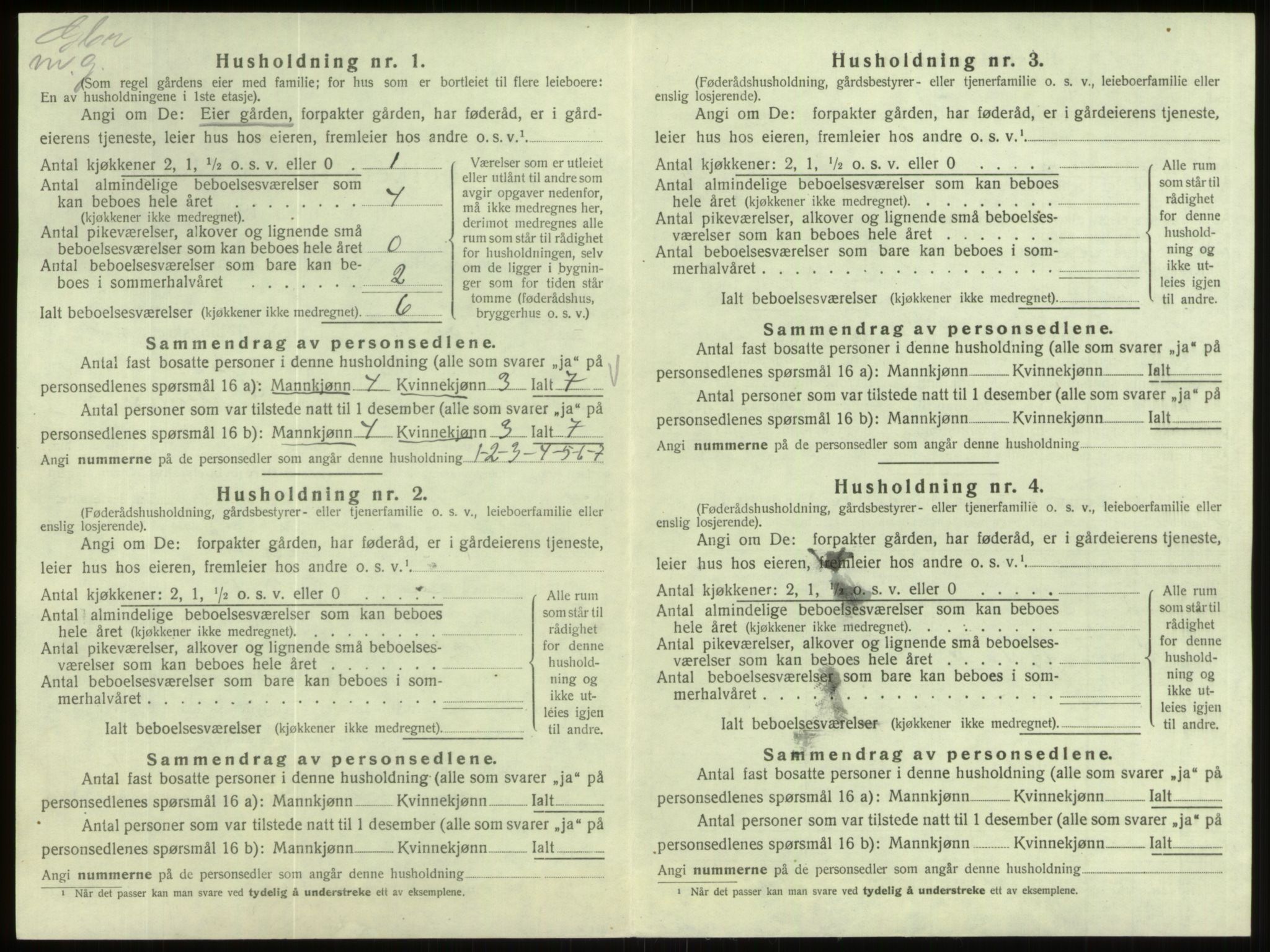 SAB, 1920 census for Eid, 1920, p. 327