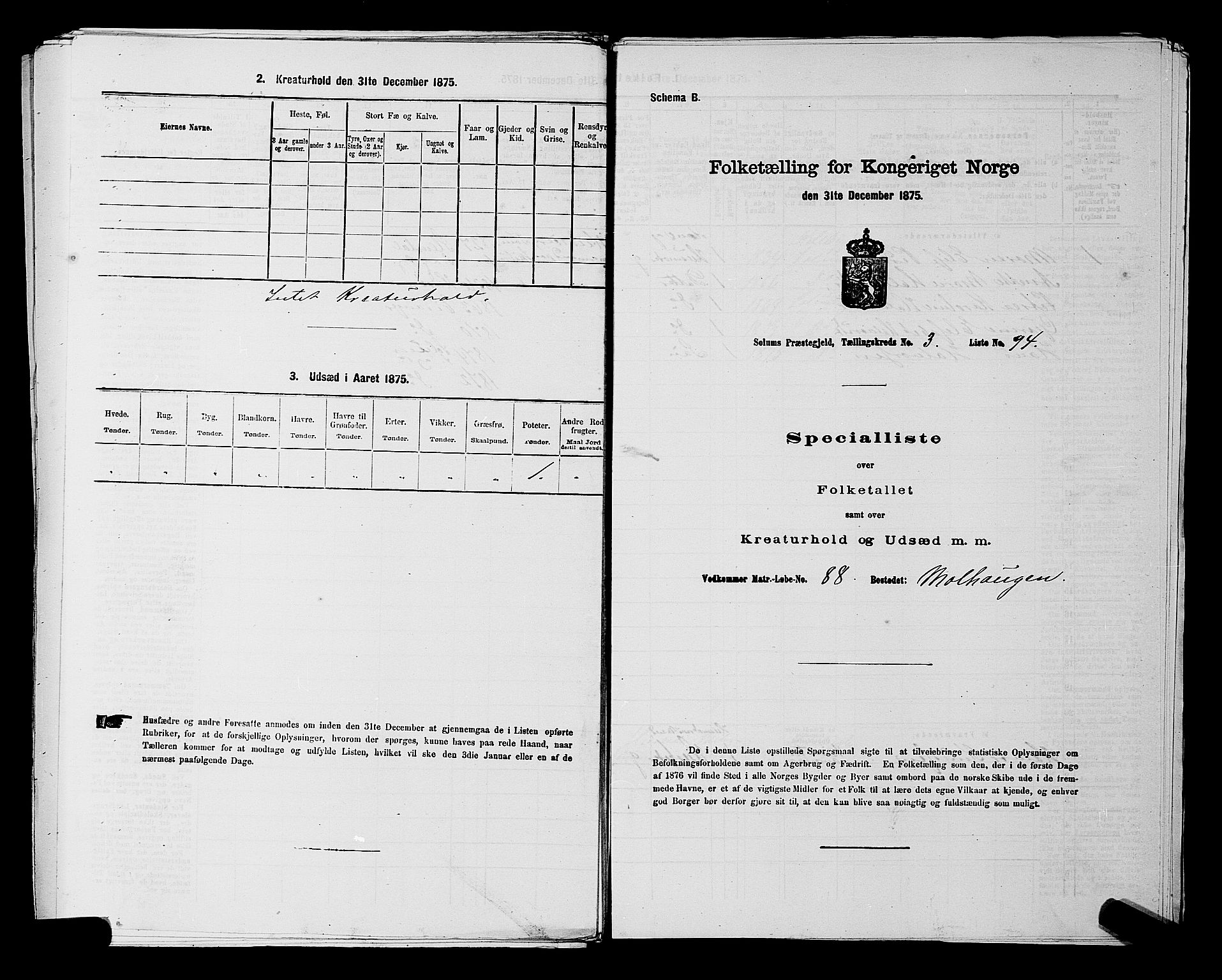 SAKO, 1875 census for 0818P Solum, 1875, p. 663