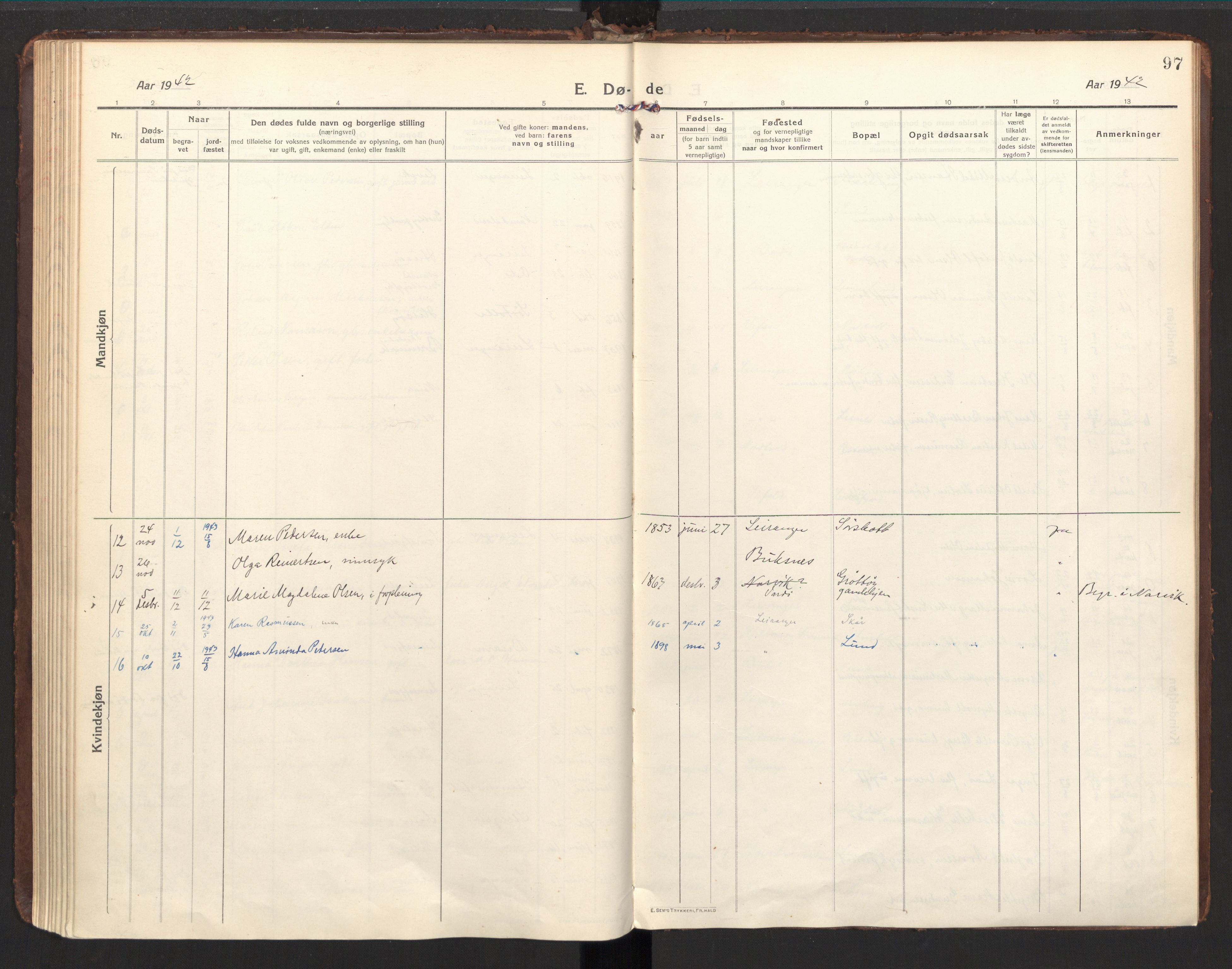 Ministerialprotokoller, klokkerbøker og fødselsregistre - Nordland, AV/SAT-A-1459/857/L0825: Parish register (official) no. 857A05, 1917-1946, p. 97