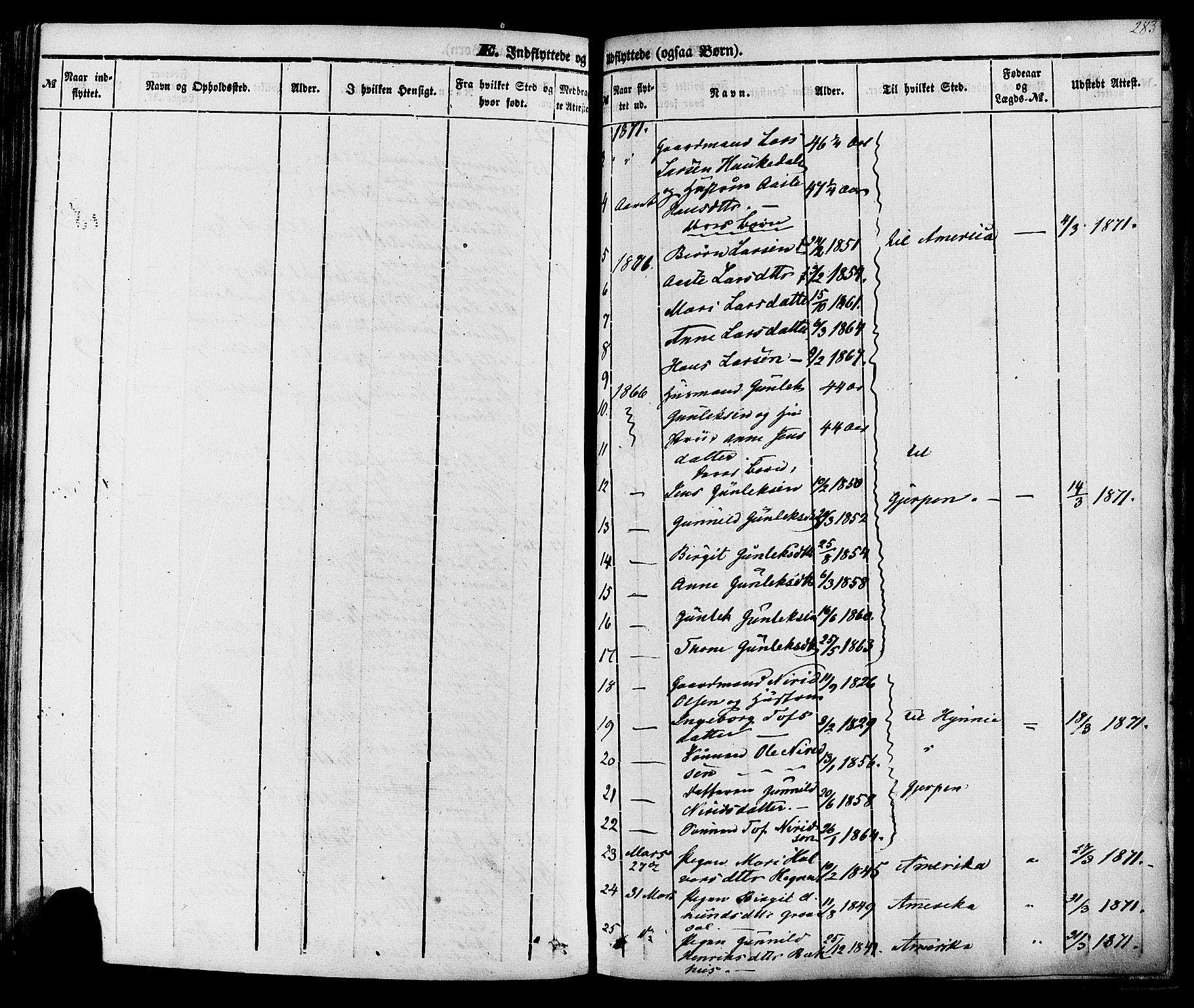 Sauherad kirkebøker, SAKO/A-298/F/Fa/L0007: Parish register (official) no. I 7, 1851-1873, p. 283