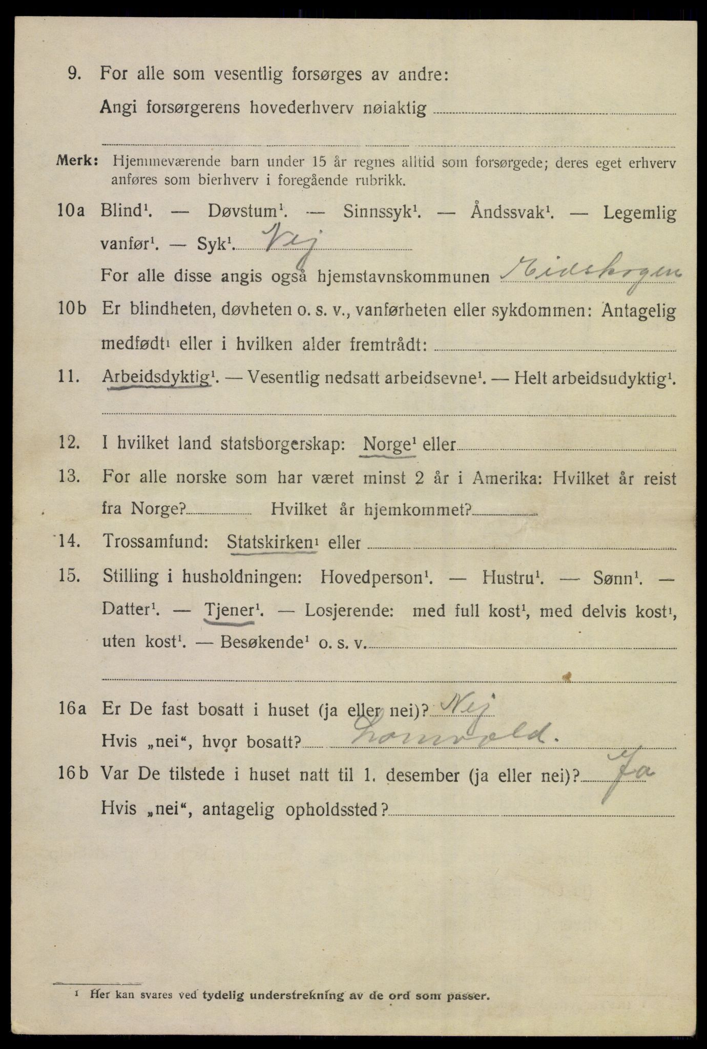 SAKO, 1920 census for Hole, 1920, p. 3134