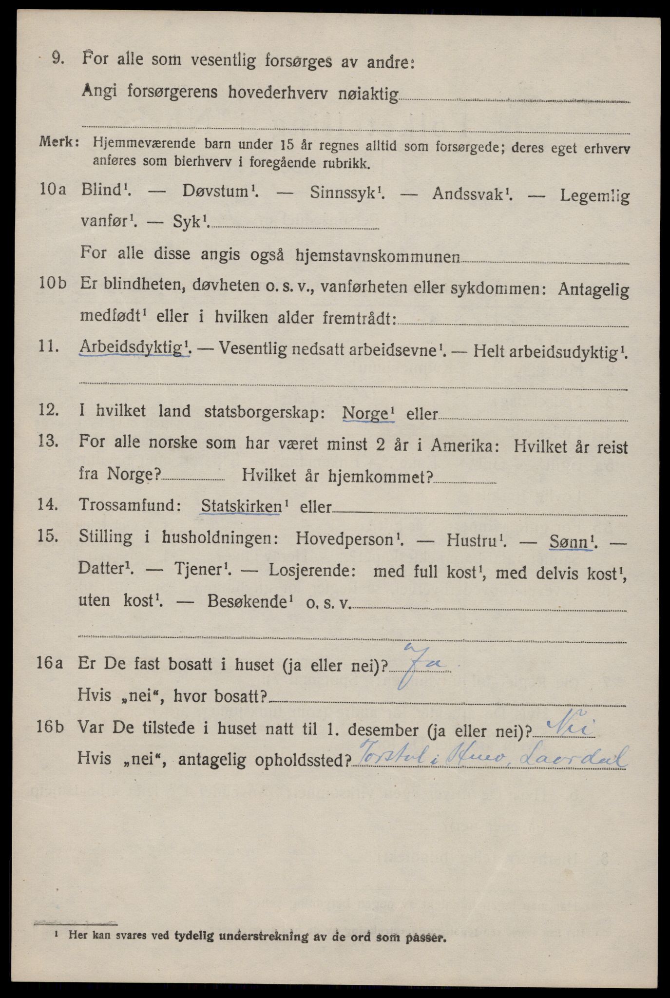 SAKO, 1920 census for Lårdal, 1920, p. 2902