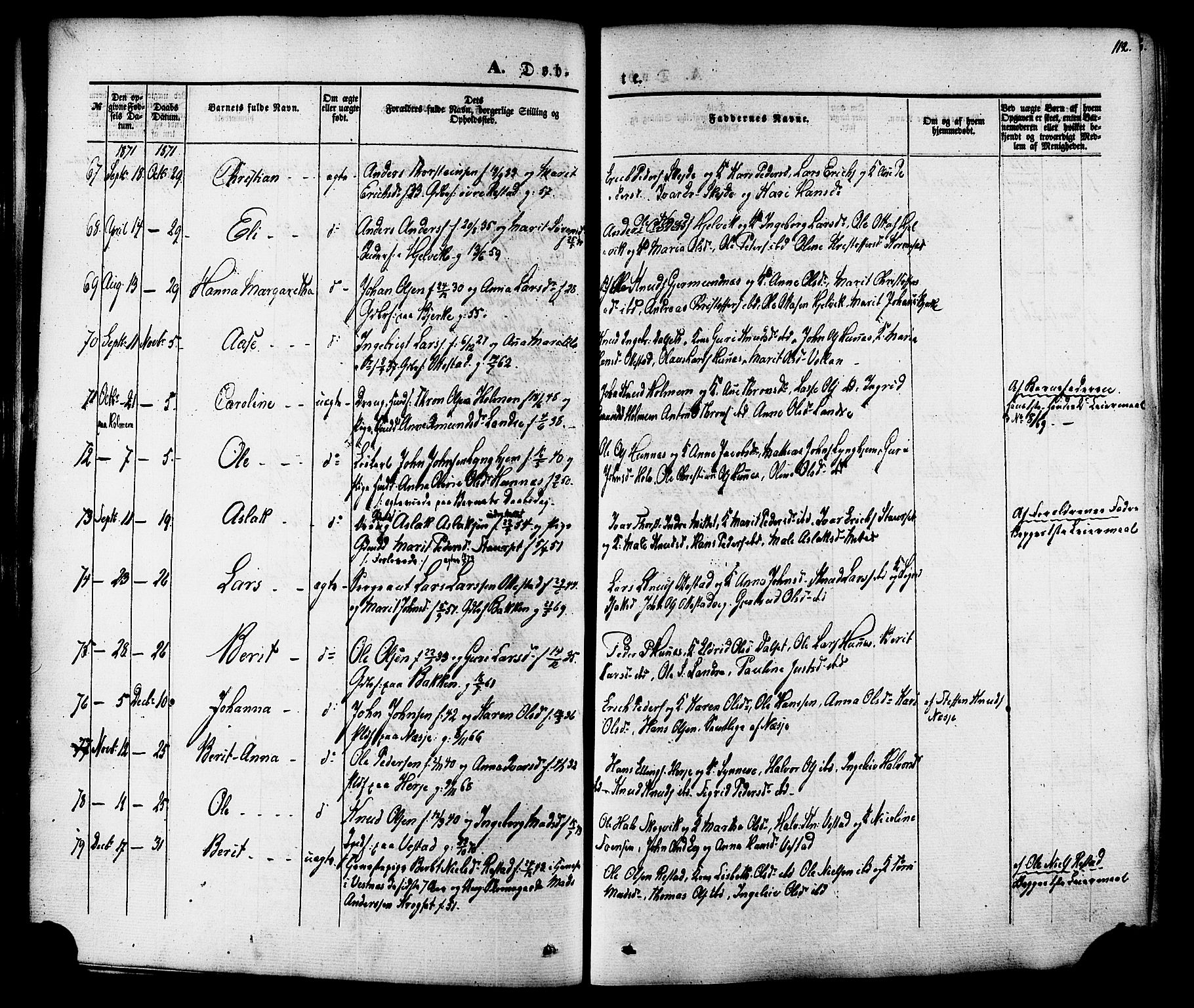 Ministerialprotokoller, klokkerbøker og fødselsregistre - Møre og Romsdal, AV/SAT-A-1454/547/L0603: Parish register (official) no. 547A05, 1846-1877, p. 112