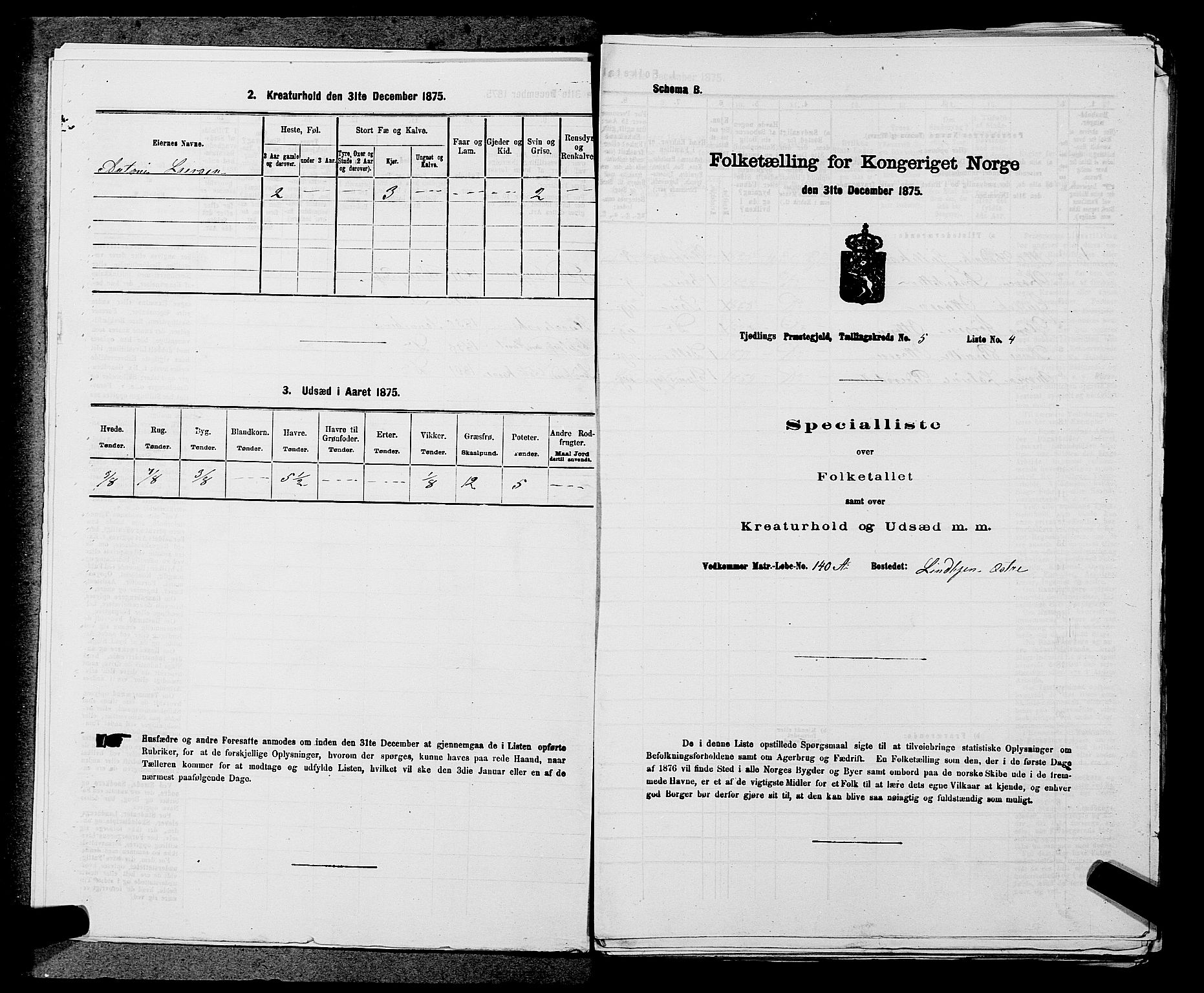 SAKO, 1875 census for 0725P Tjølling, 1875, p. 887