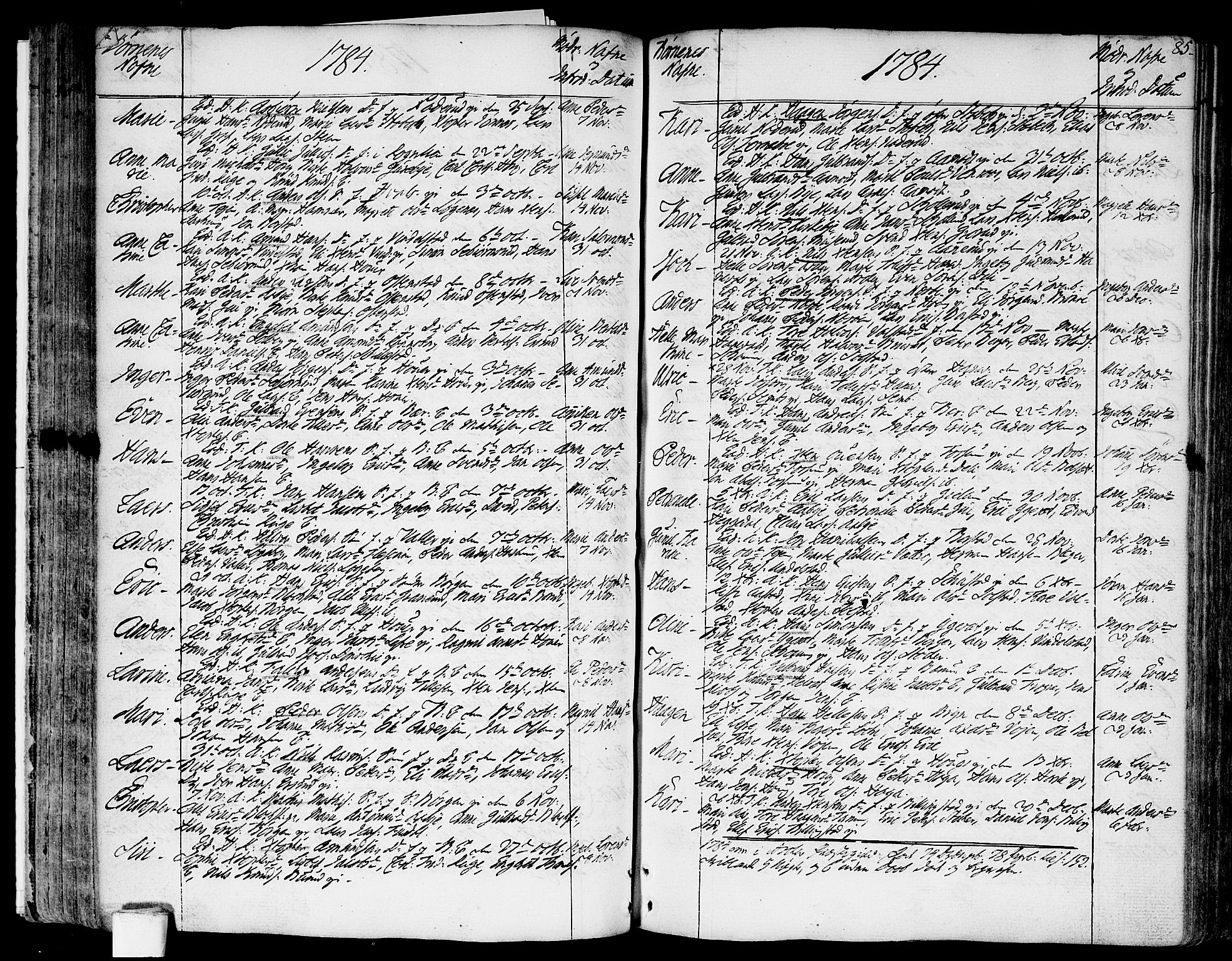 Asker prestekontor Kirkebøker, SAO/A-10256a/F/Fa/L0003: Parish register (official) no. I 3, 1767-1807, p. 85