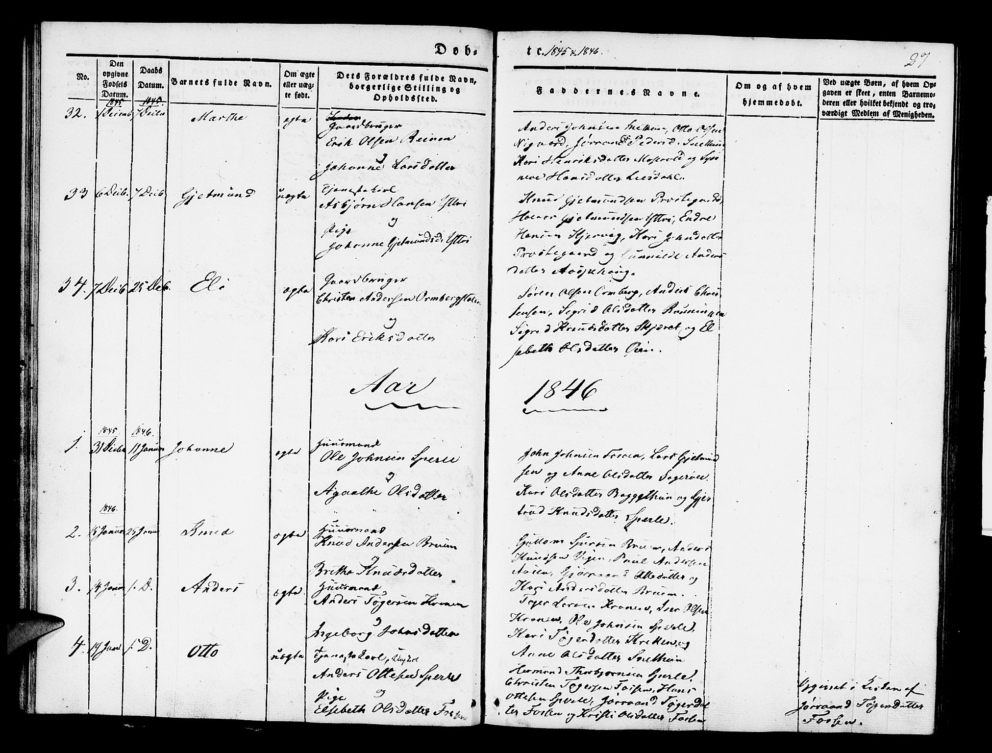 Jostedal sokneprestembete, AV/SAB-A-80601/H/Haa/Haaa/L0004: Parish register (official) no. A 4, 1837-1848, p. 27