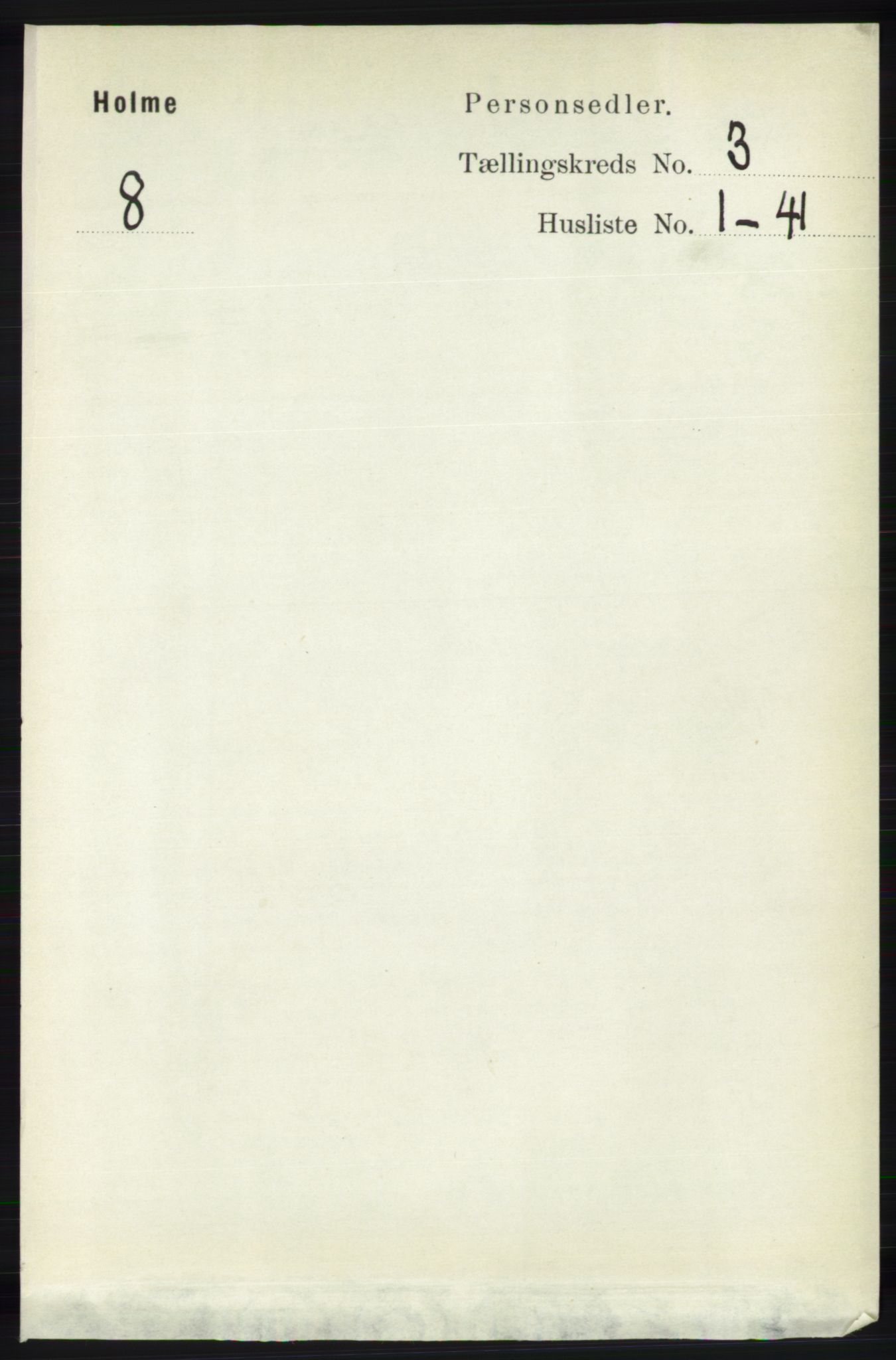 RA, 1891 census for 1020 Holum, 1891, p. 821