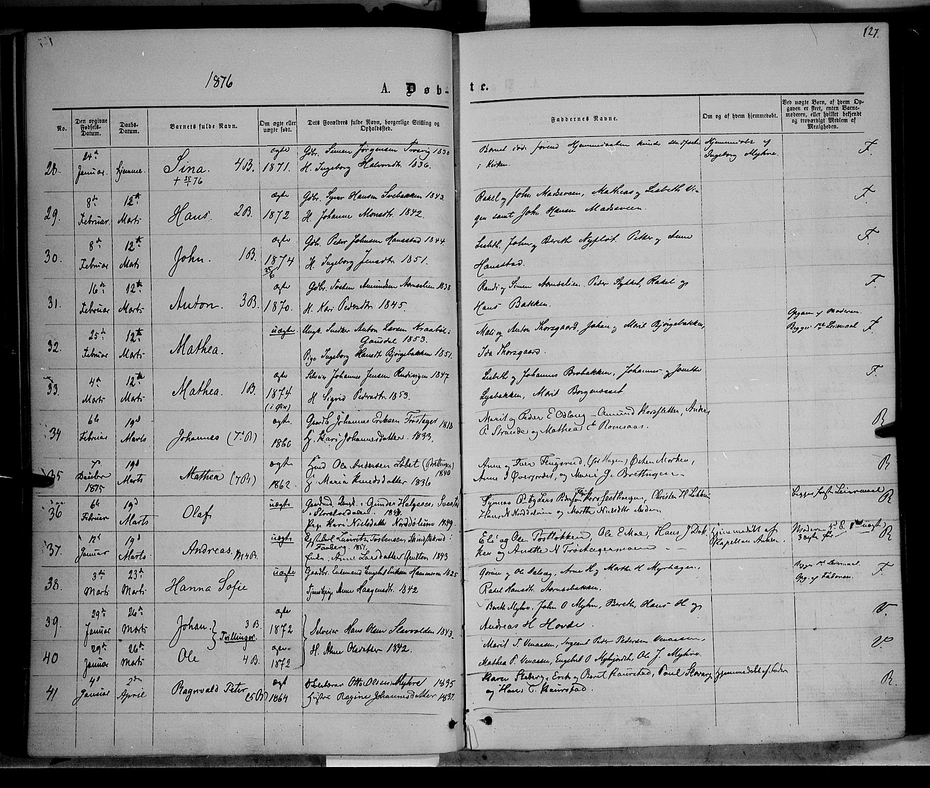 Ringebu prestekontor, AV/SAH-PREST-082/H/Ha/Haa/L0007: Parish register (official) no. 7, 1860-1877, p. 127