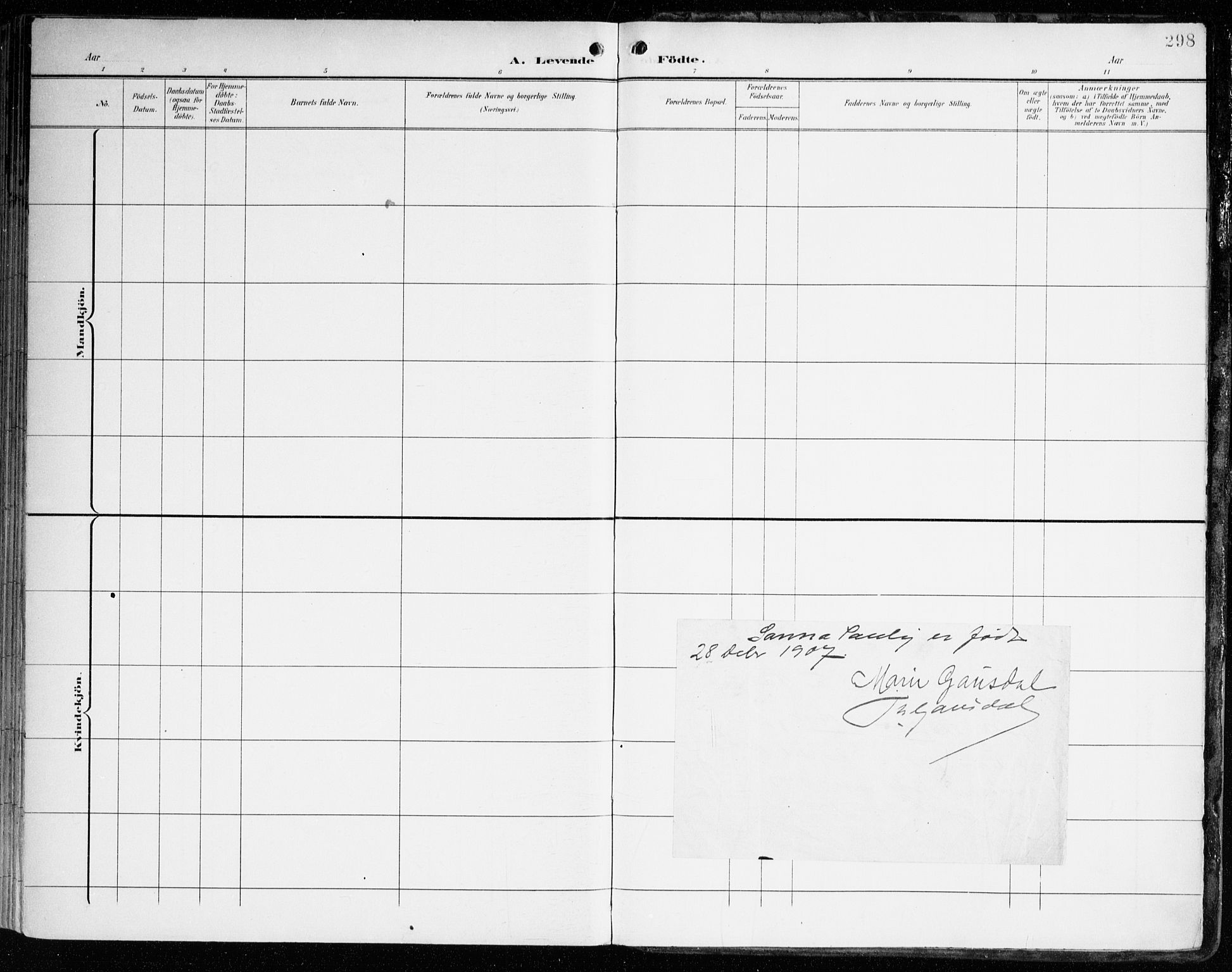 Korskirken sokneprestembete, SAB/A-76101/H/Haa/L0023: Parish register (official) no. B 9, 1899-1908, p. 298