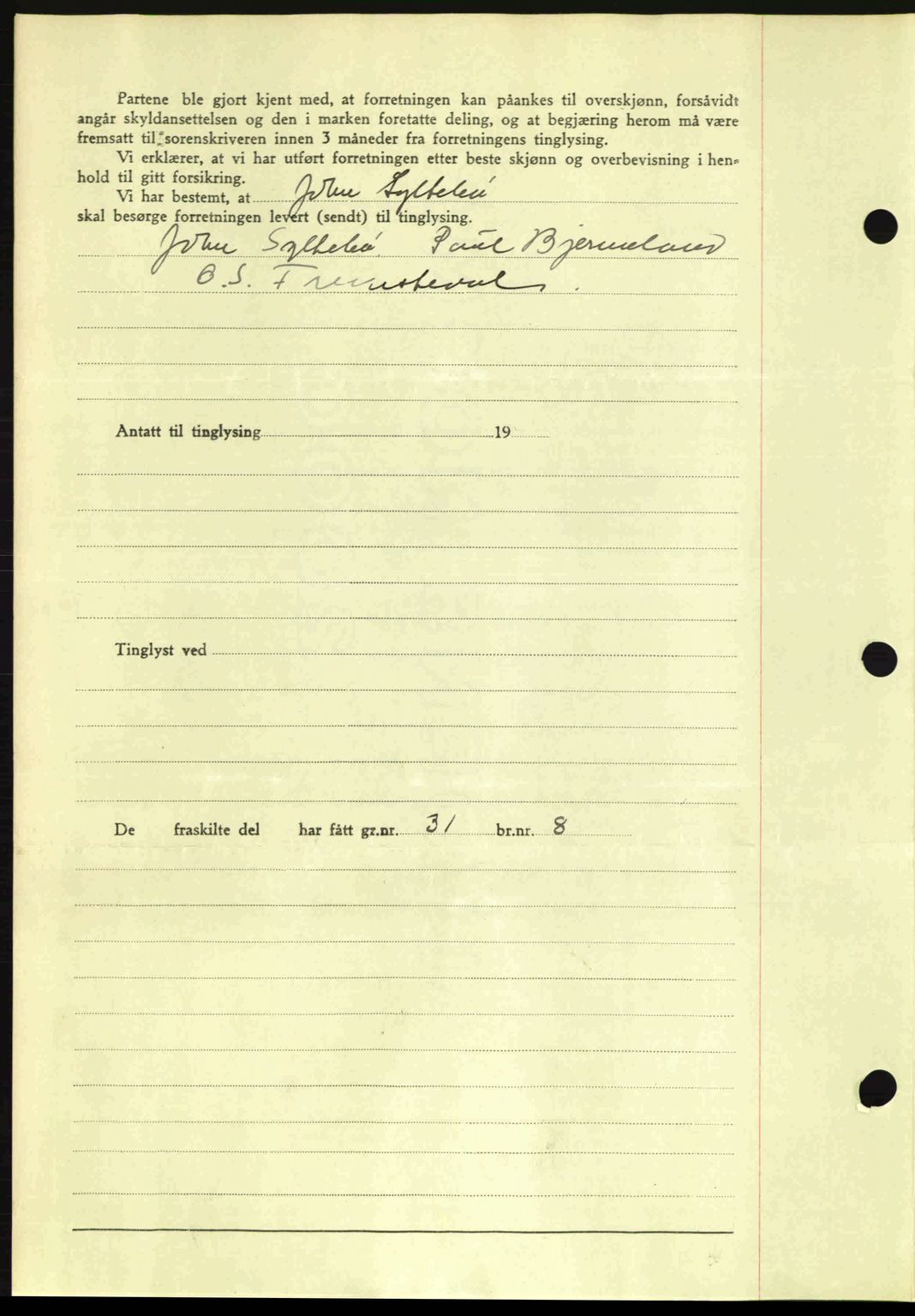 Romsdal sorenskriveri, AV/SAT-A-4149/1/2/2C: Mortgage book no. A13, 1942-1943, Diary no: : 195/1943