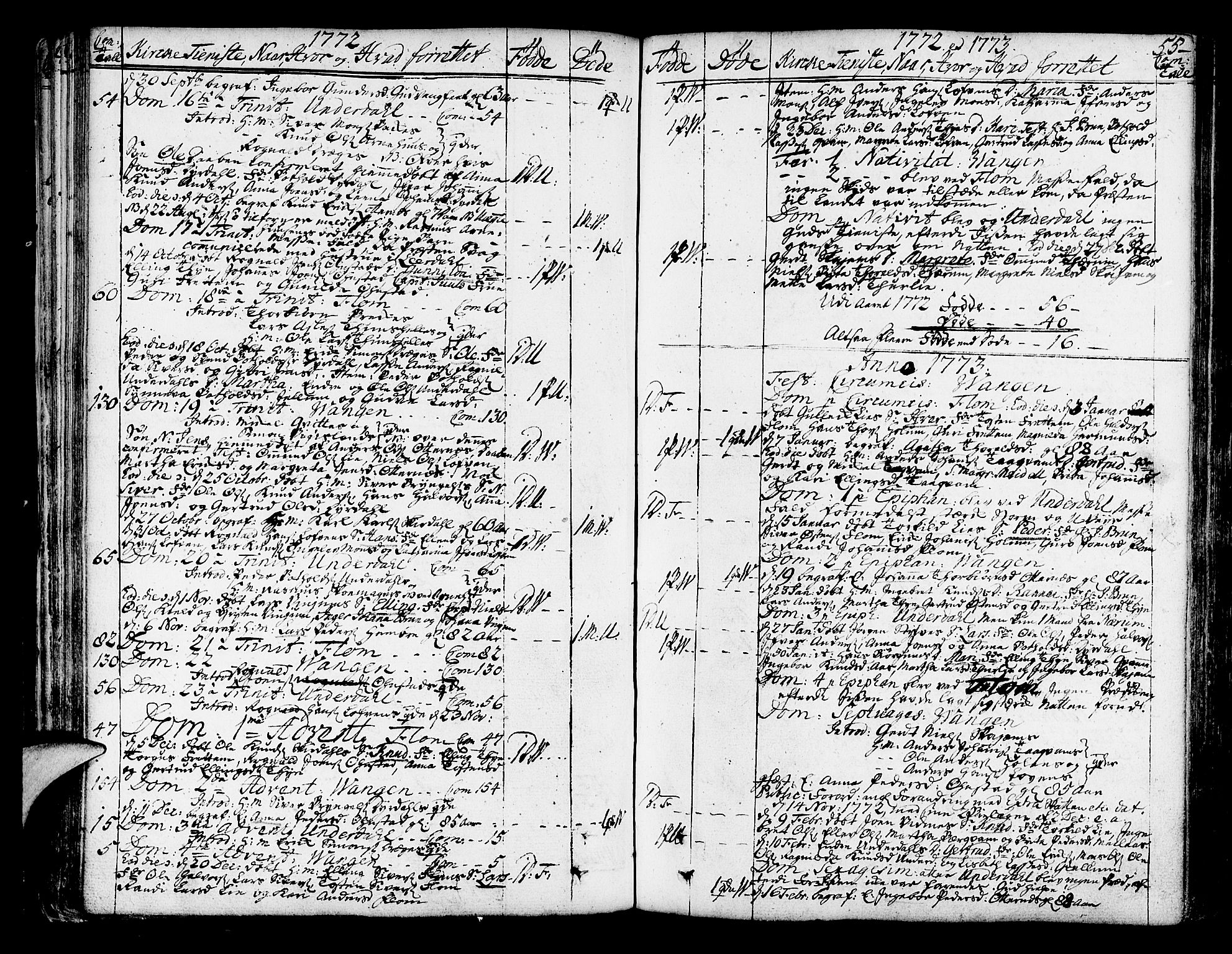 Aurland sokneprestembete, SAB/A-99937/H/Ha/Haa/L0004: Parish register (official) no. A 4, 1756-1801, p. 55
