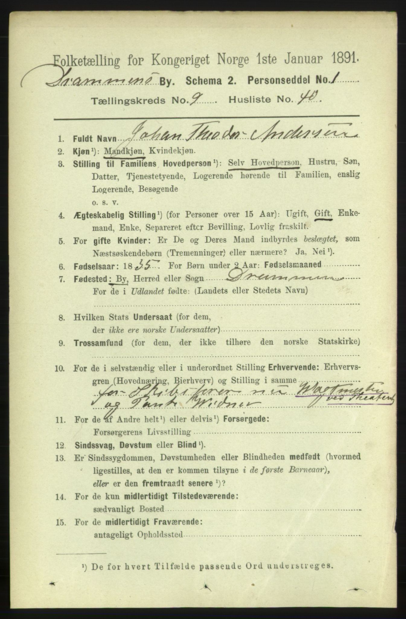 RA, 1891 census for 0602 Drammen, 1891, p. 7904