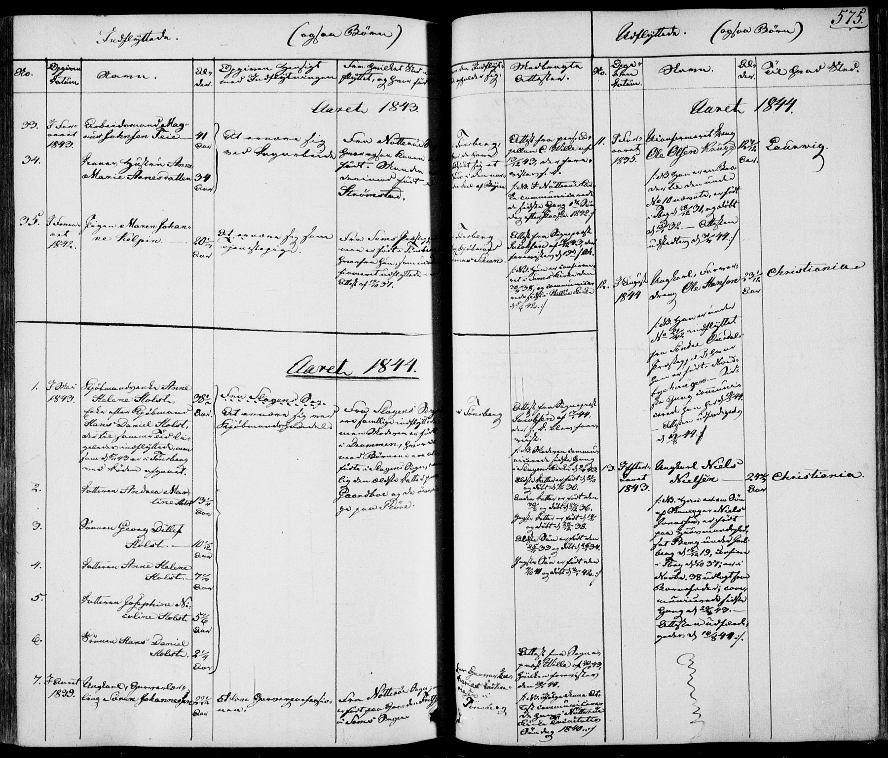 Tønsberg kirkebøker, AV/SAKO-A-330/F/Fa/L0006: Parish register (official) no. I 6, 1836-1844, p. 575