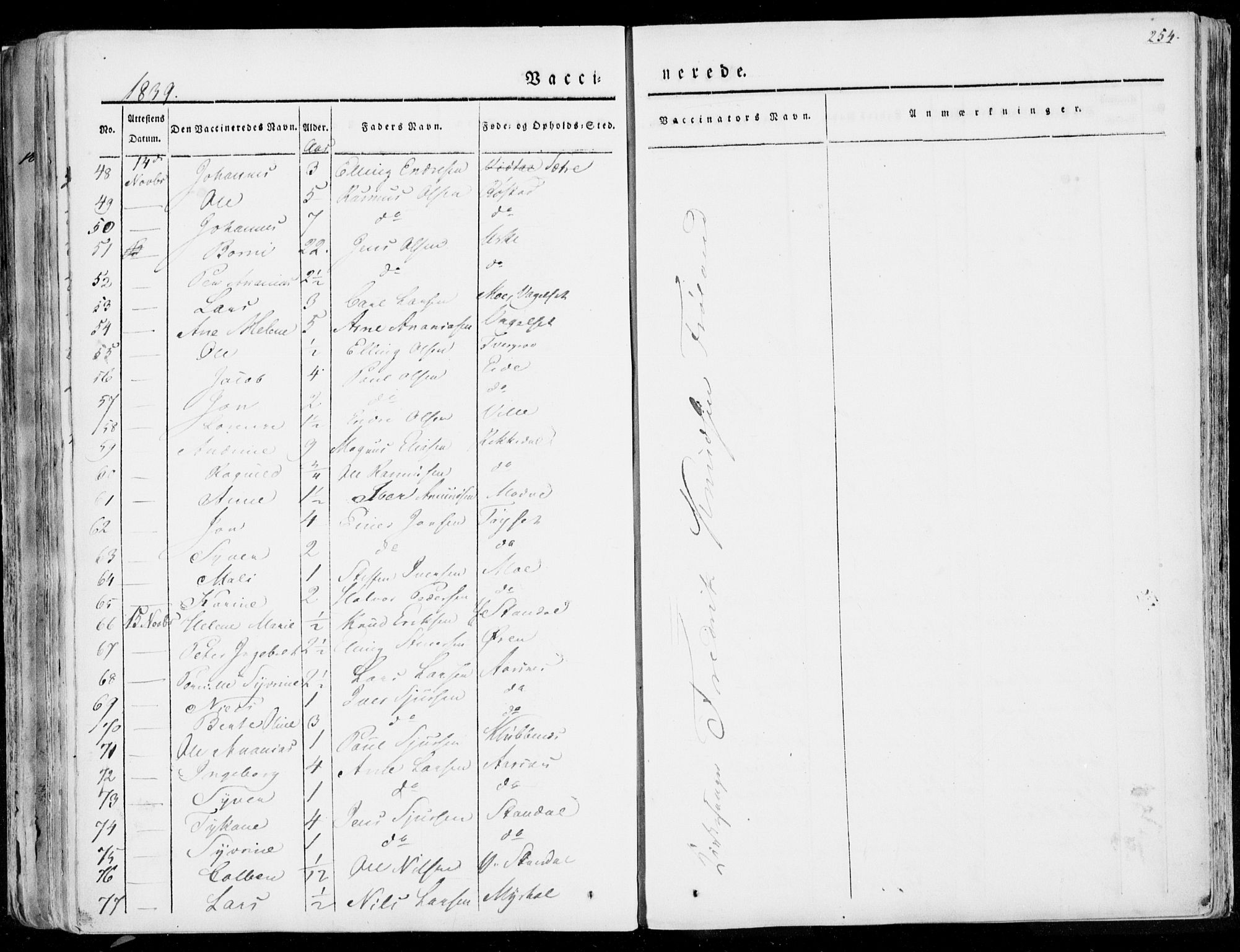 Ministerialprotokoller, klokkerbøker og fødselsregistre - Møre og Romsdal, AV/SAT-A-1454/515/L0208: Parish register (official) no. 515A04, 1830-1846, p. 254