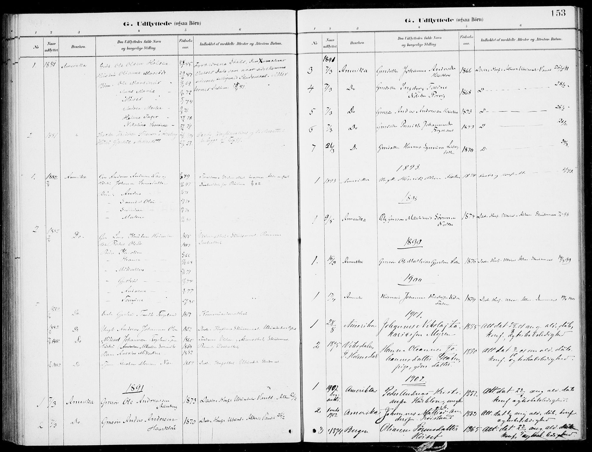 Førde sokneprestembete, SAB/A-79901/H/Haa/Haac/L0001: Parish register (official) no. C  1, 1881-1920, p. 153