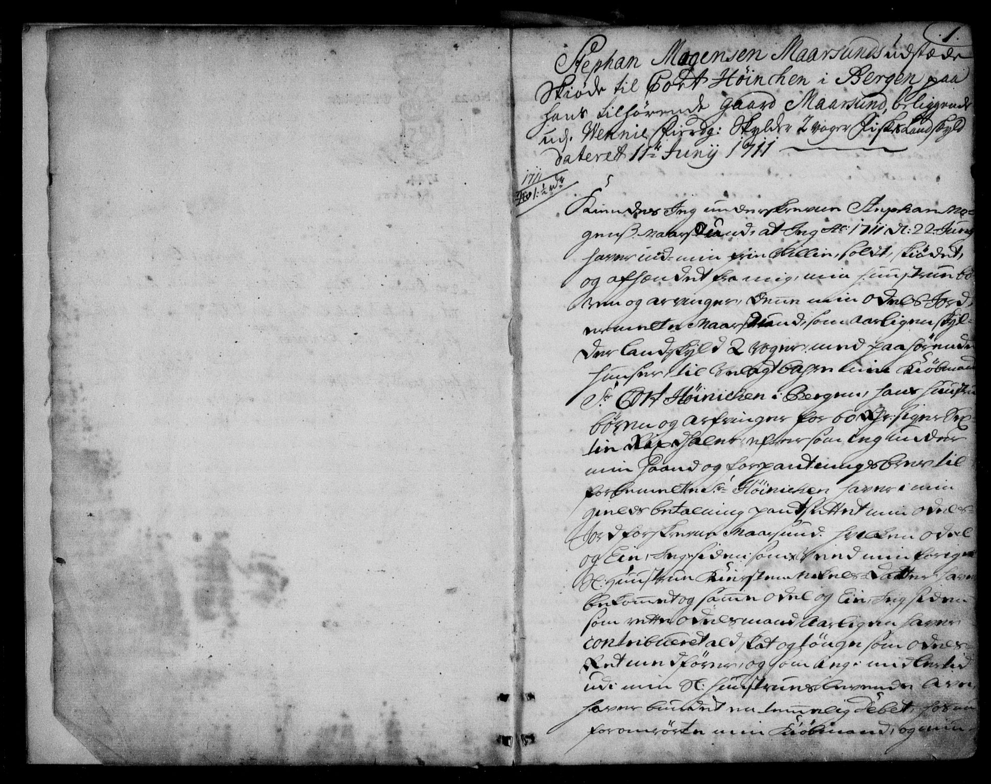 Vesterålen sorenskriveri, AV/SAT-A-4180/1/2/2Ca/L0001: Mortgage book no. A, 1711-1788, p. 1