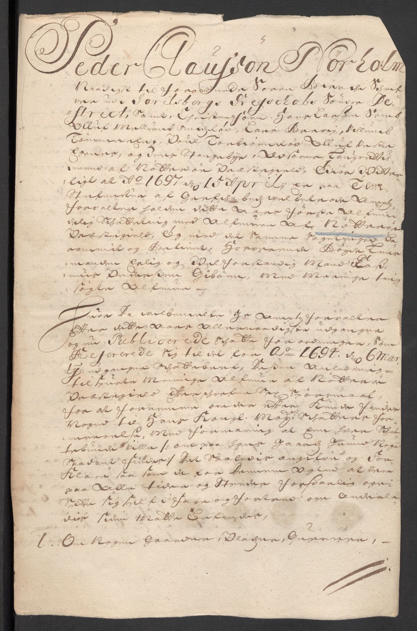 Rentekammeret inntil 1814, Reviderte regnskaper, Fogderegnskap, RA/EA-4092/R32/L1868: Fogderegnskap Jarlsberg grevskap, 1697-1699, p. 63