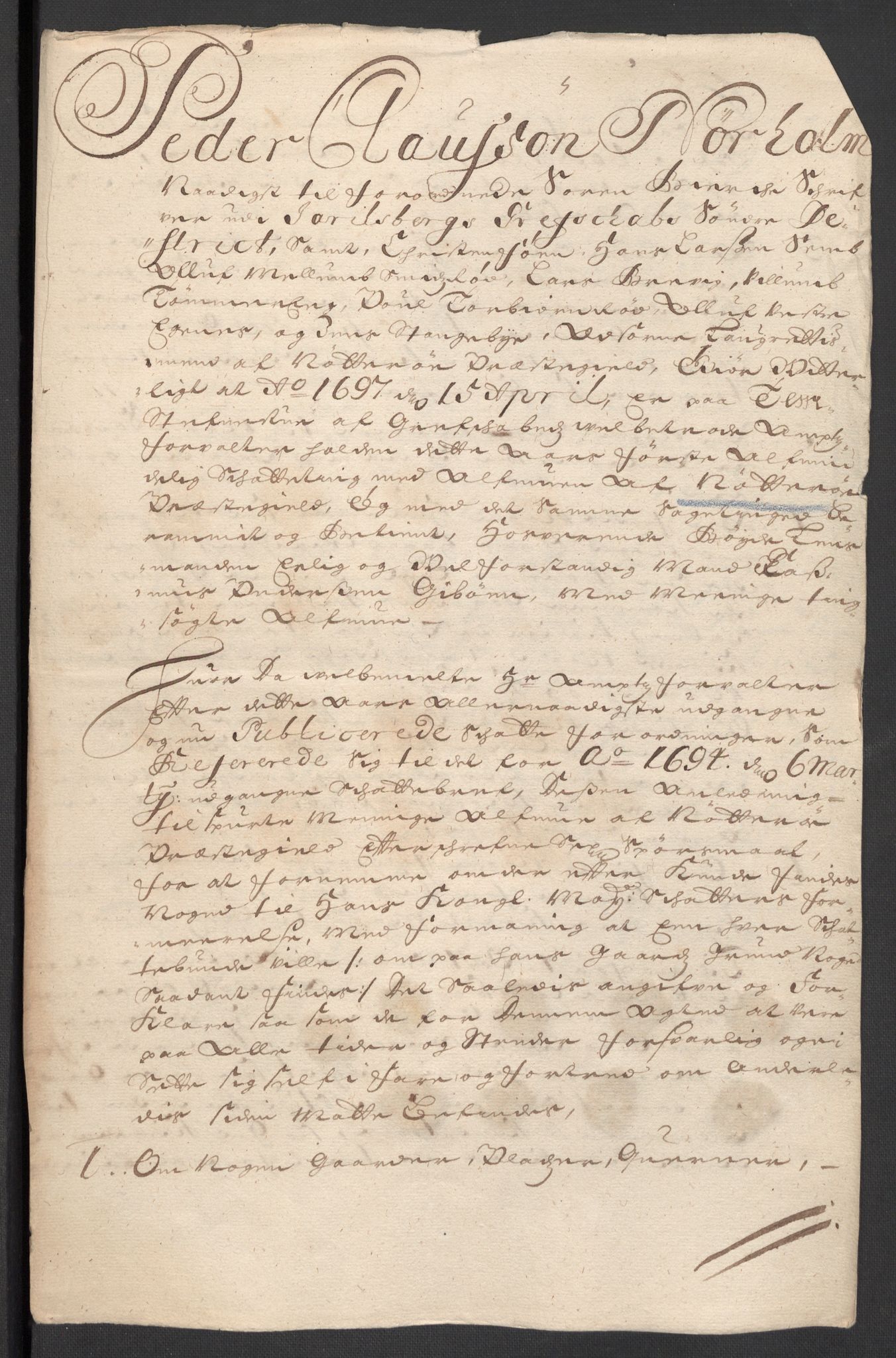 Rentekammeret inntil 1814, Reviderte regnskaper, Fogderegnskap, AV/RA-EA-4092/R32/L1868: Fogderegnskap Jarlsberg grevskap, 1697-1699, p. 63