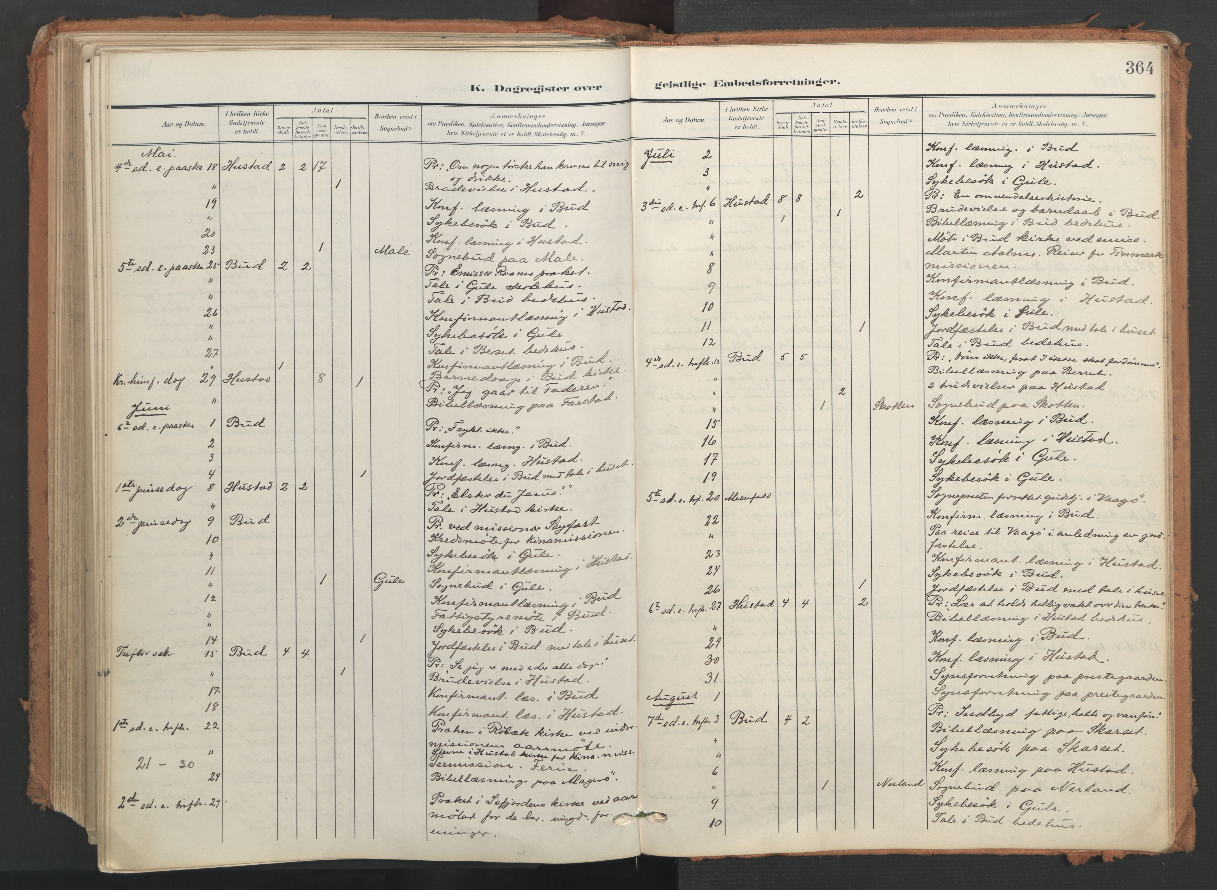 Ministerialprotokoller, klokkerbøker og fødselsregistre - Møre og Romsdal, AV/SAT-A-1454/566/L0771: Parish register (official) no. 566A10, 1904-1929, p. 364