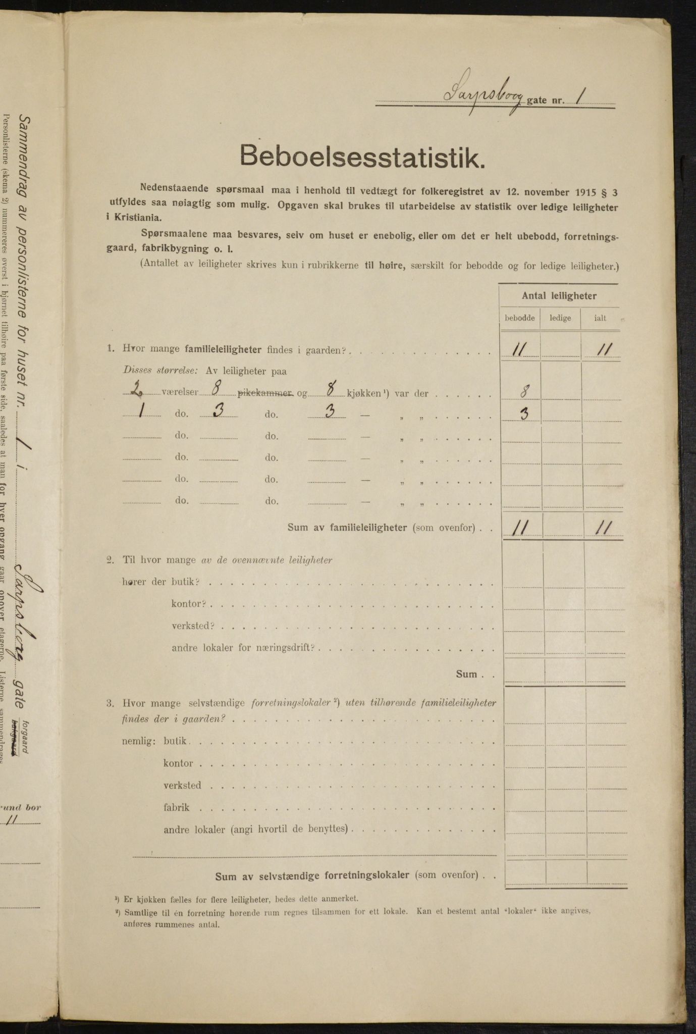 OBA, Municipal Census 1916 for Kristiania, 1916, p. 91298