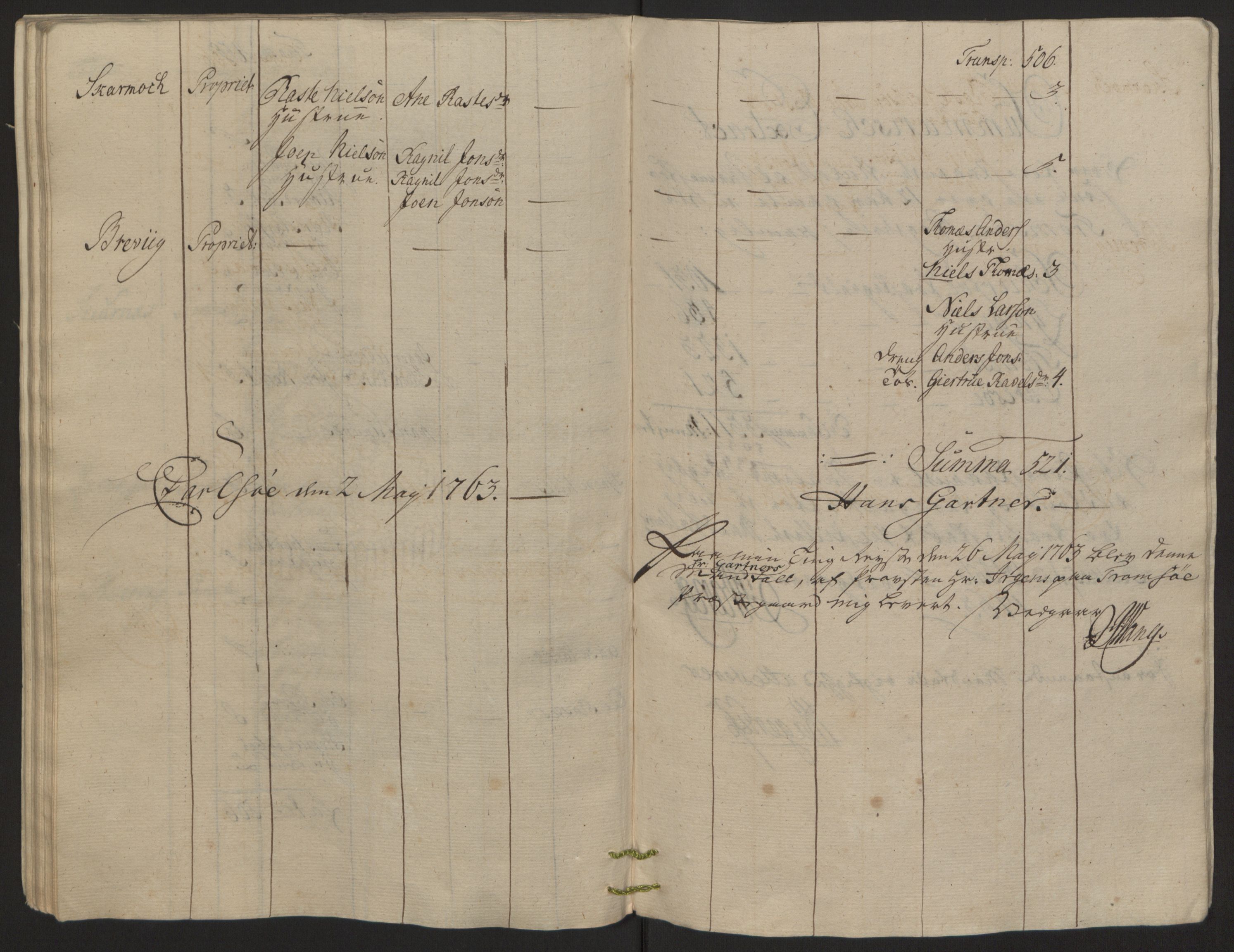 Rentekammeret inntil 1814, Reviderte regnskaper, Fogderegnskap, AV/RA-EA-4092/R68/L4845: Ekstraskatten Senja og Troms, 1762-1765, p. 180