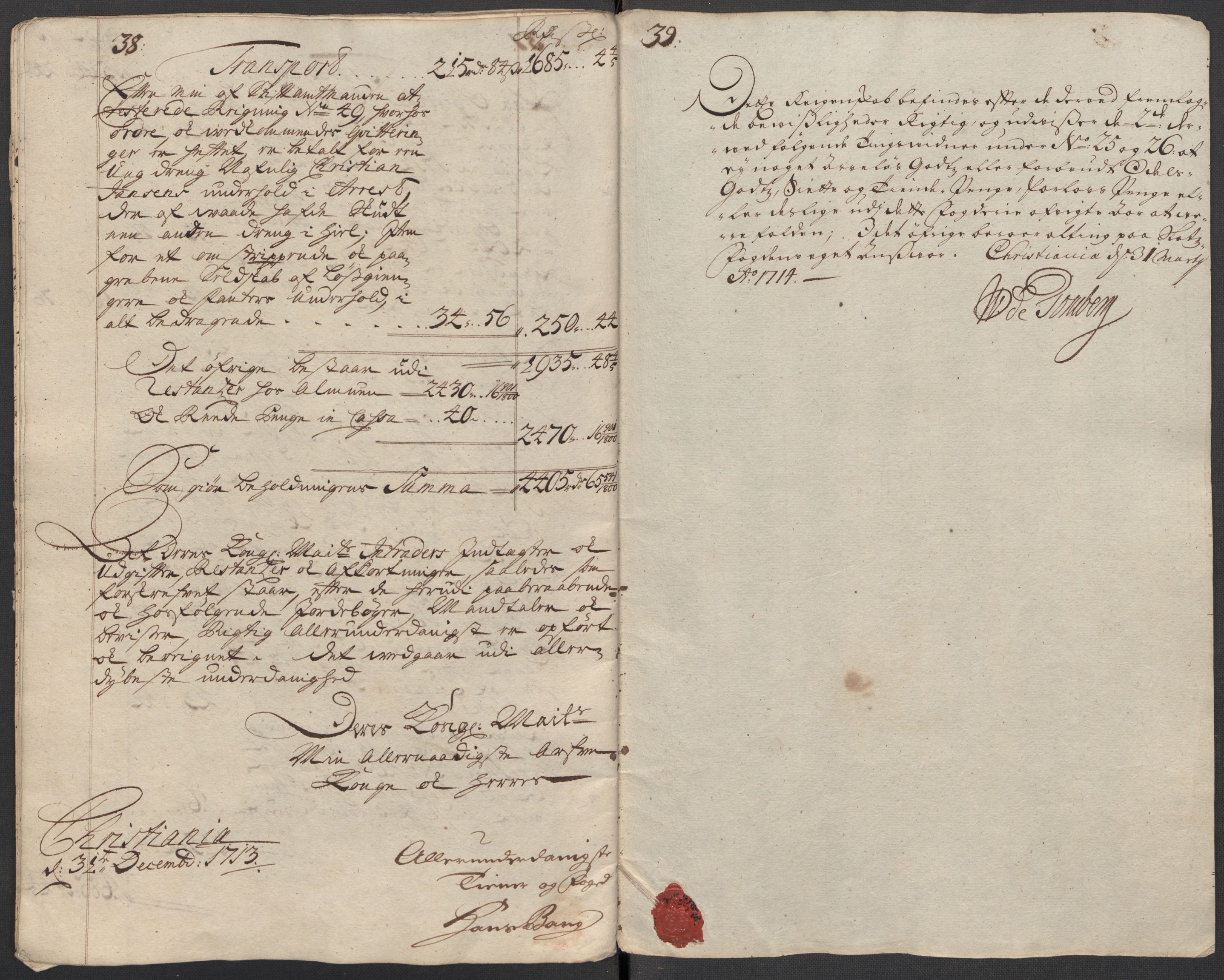 Rentekammeret inntil 1814, Reviderte regnskaper, Fogderegnskap, AV/RA-EA-4092/R10/L0451: Fogderegnskap Aker og Follo, 1713-1714, p. 22