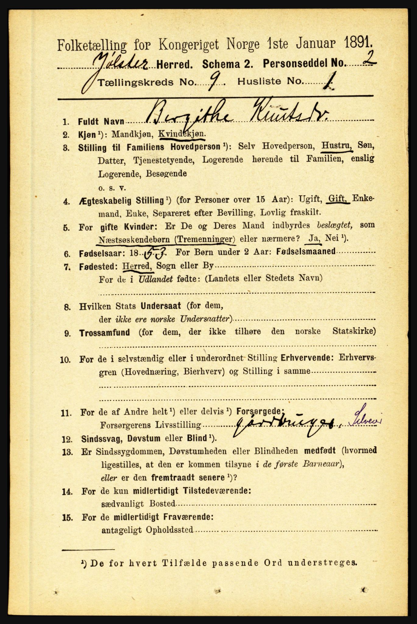 RA, 1891 census for 1431 Jølster, 1891, p. 3132